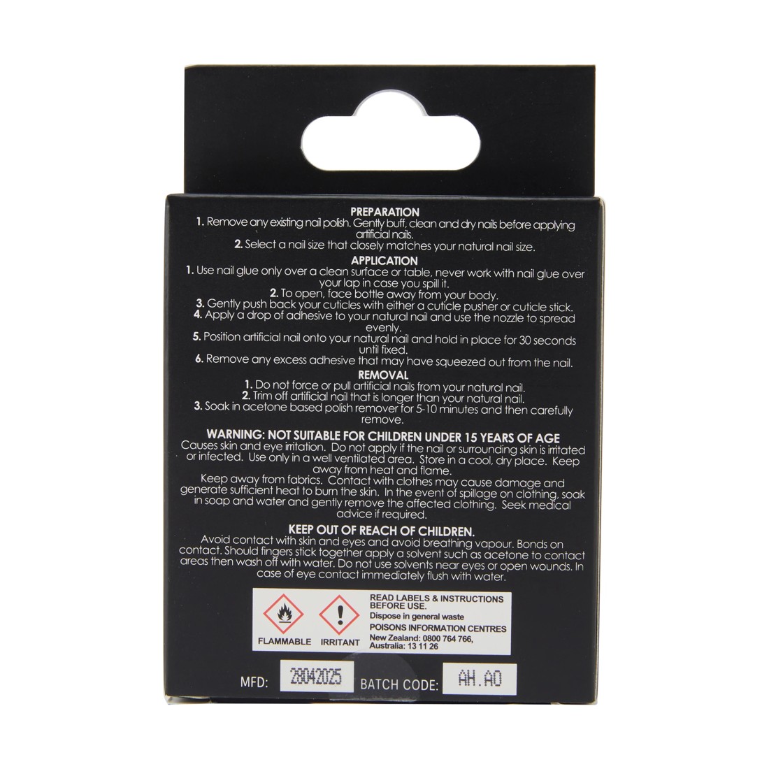 4 OXX Cosmetics 24 Pack Artificial Nails with Adhesive - Stiletto Shape, Black French Tip, 4 of 4