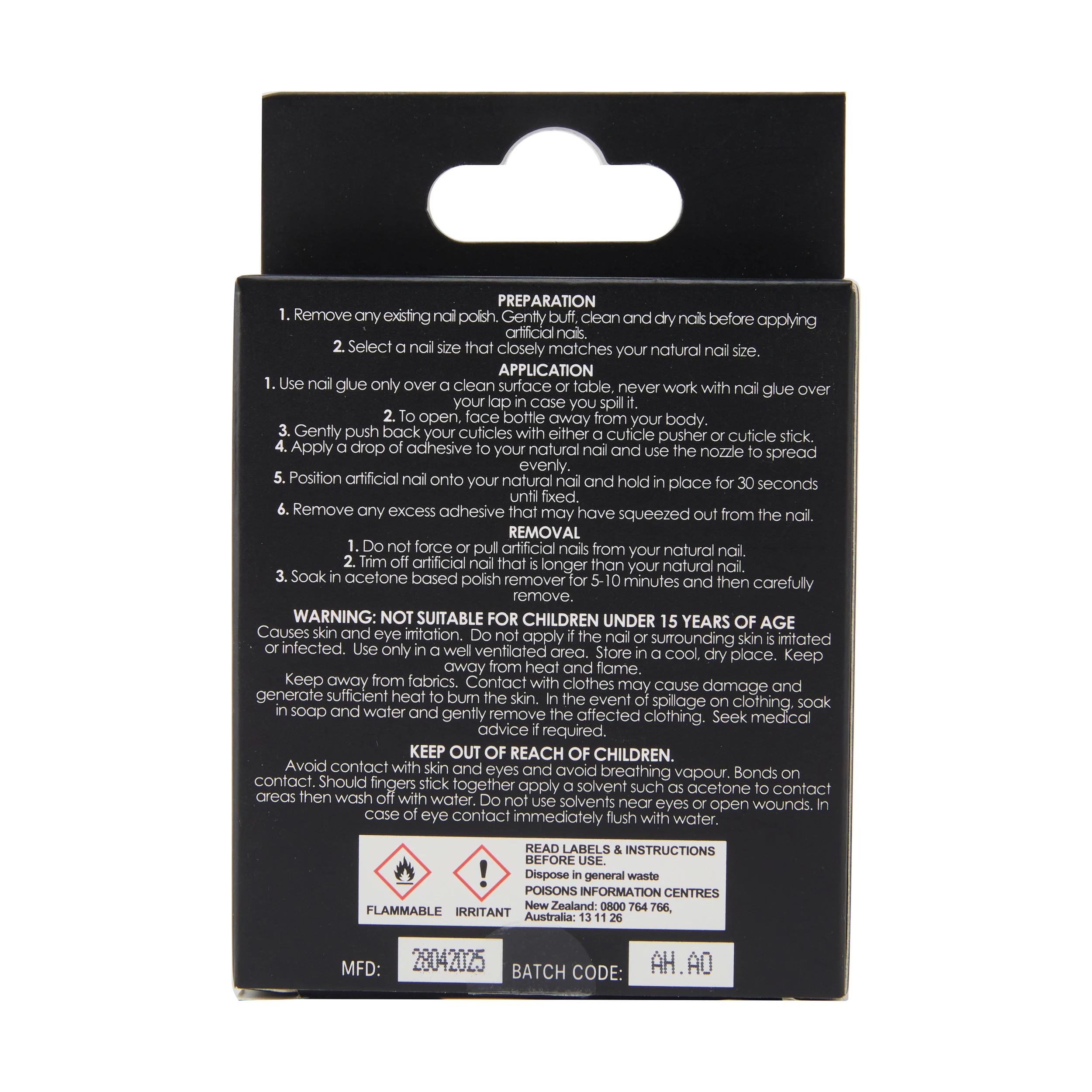 4 OXX Cosmetics 24 Pack Artificial Nails with Adhesive - Stiletto Shape, Black French Tip, 4 of 4