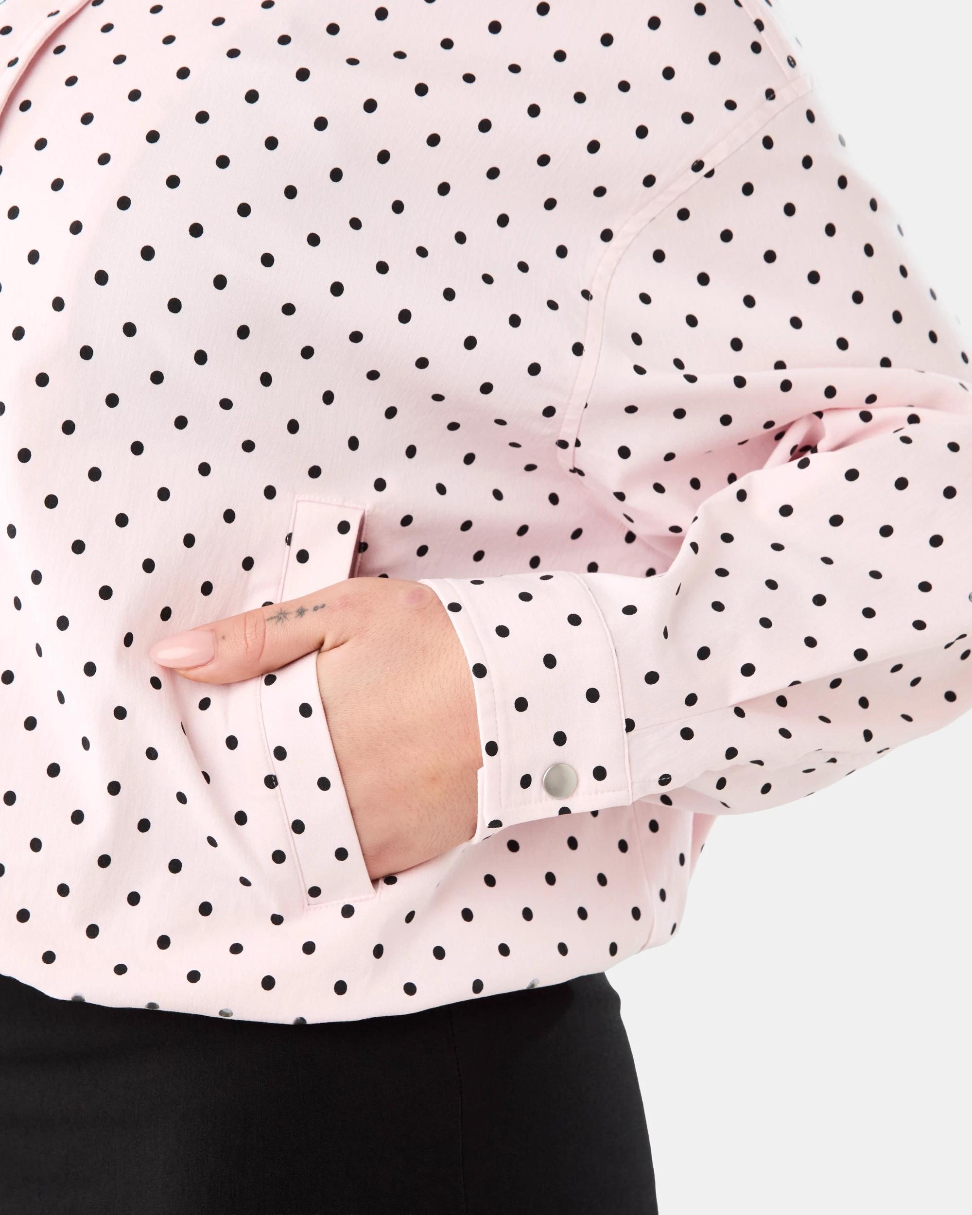 7 Spot Funnel Neck Jacket Pink Dot, 7 of 9