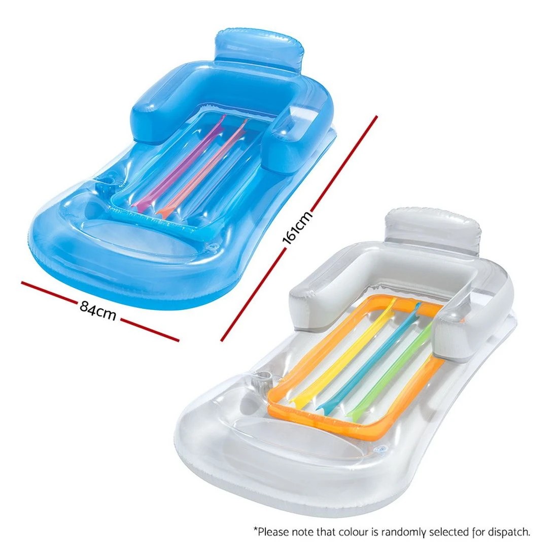 2 Bestway Pool Float Inflatable Lounge Seat Pillow Bed Cup Holder - Multi, 2 of 6