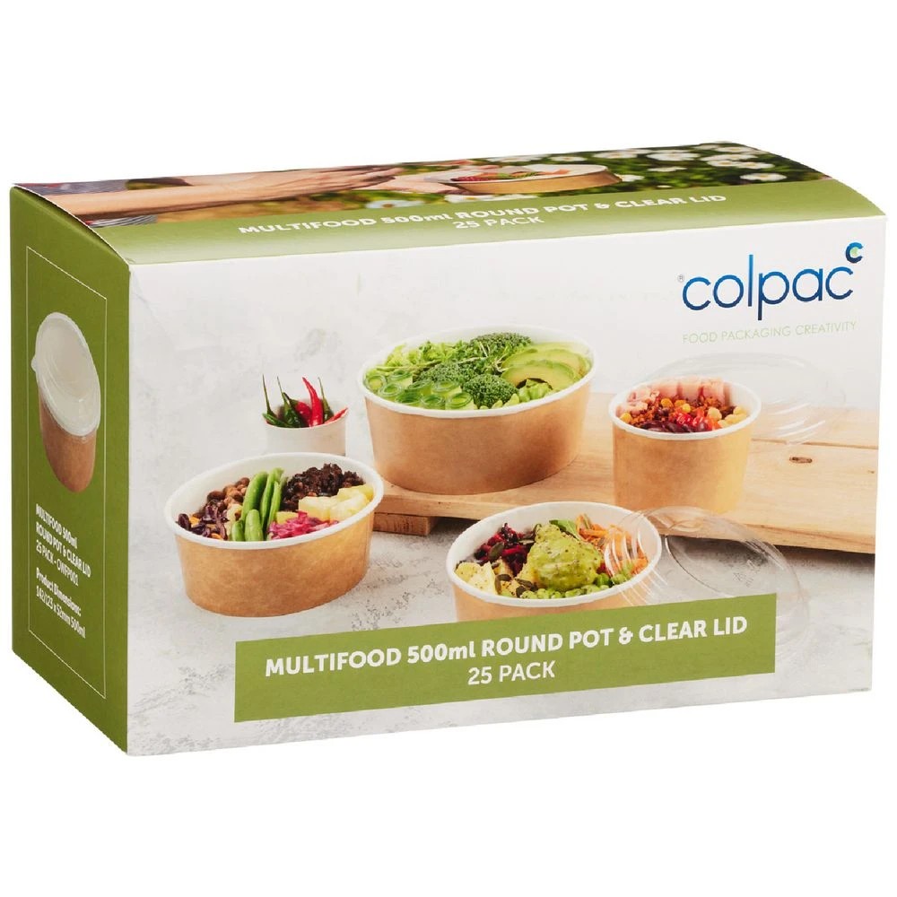 1 Colpac Multifood Round Pot and Lid 500ml 25 Pack, 1 of 6