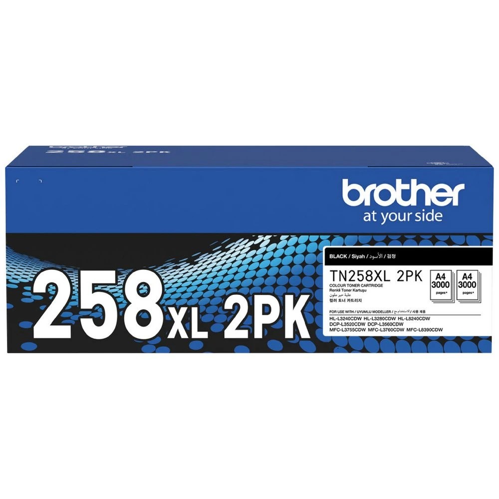 1 Brother TN258XL Toner Cartridges Black 2 Pack, 1 of 1
