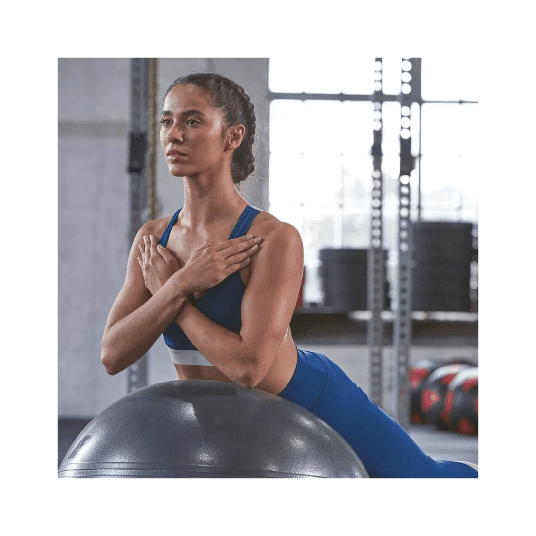 7 Adidas Gym Ball 75cm Anti-Burst Anti-Slip With Hand Pump Holds Up To 110kg - Grey, 7 of 8