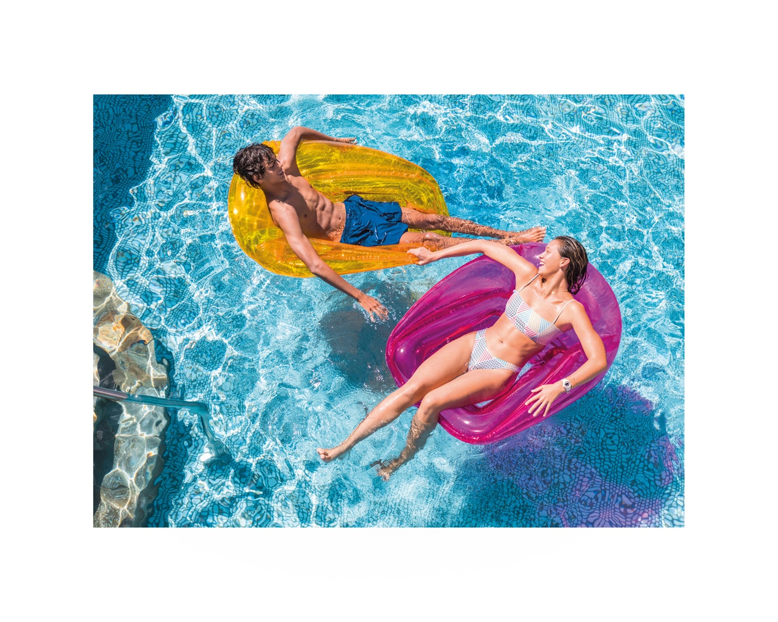 7 INTEX Inflatable Pool Lounge Single Seat Mesh Pool Float 104x102cm - Assorted, 7 of 7