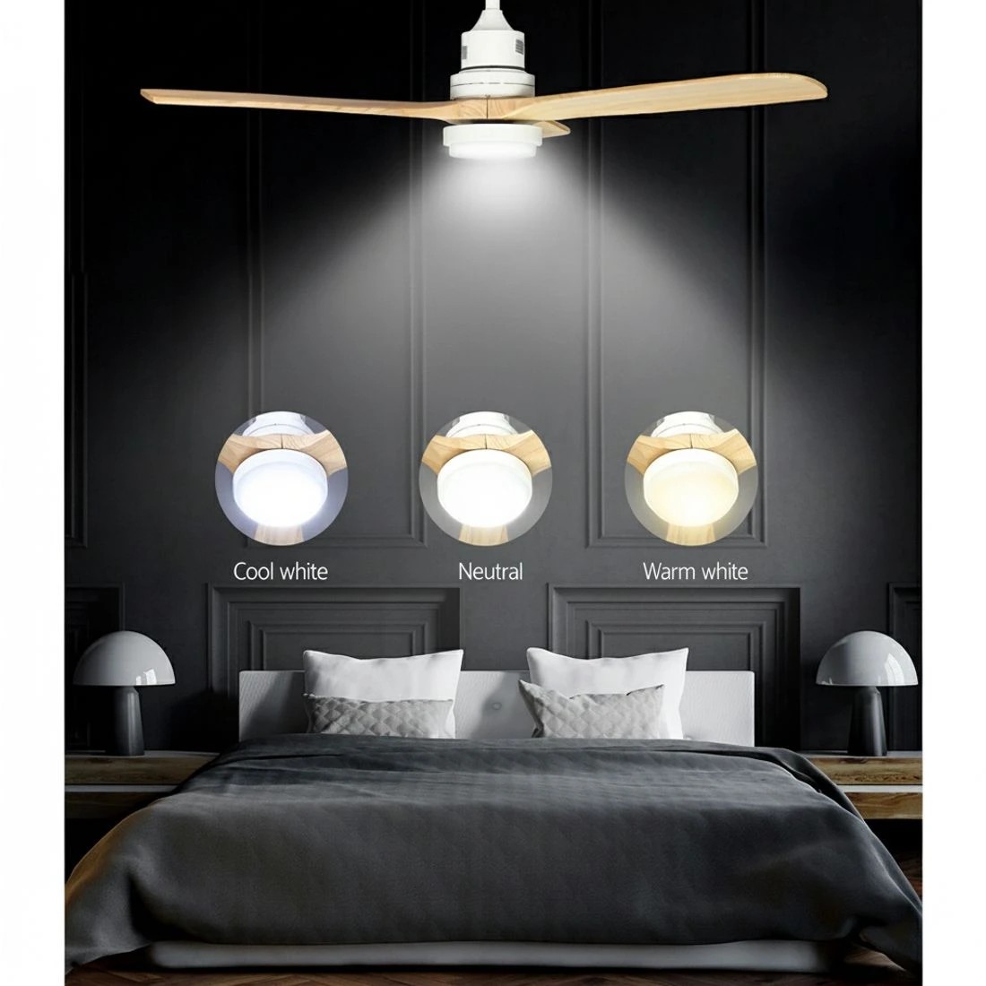 6 Devanti 52'' Ceiling Fan DC Motor LED Light Remote - Multi, 6 of 6