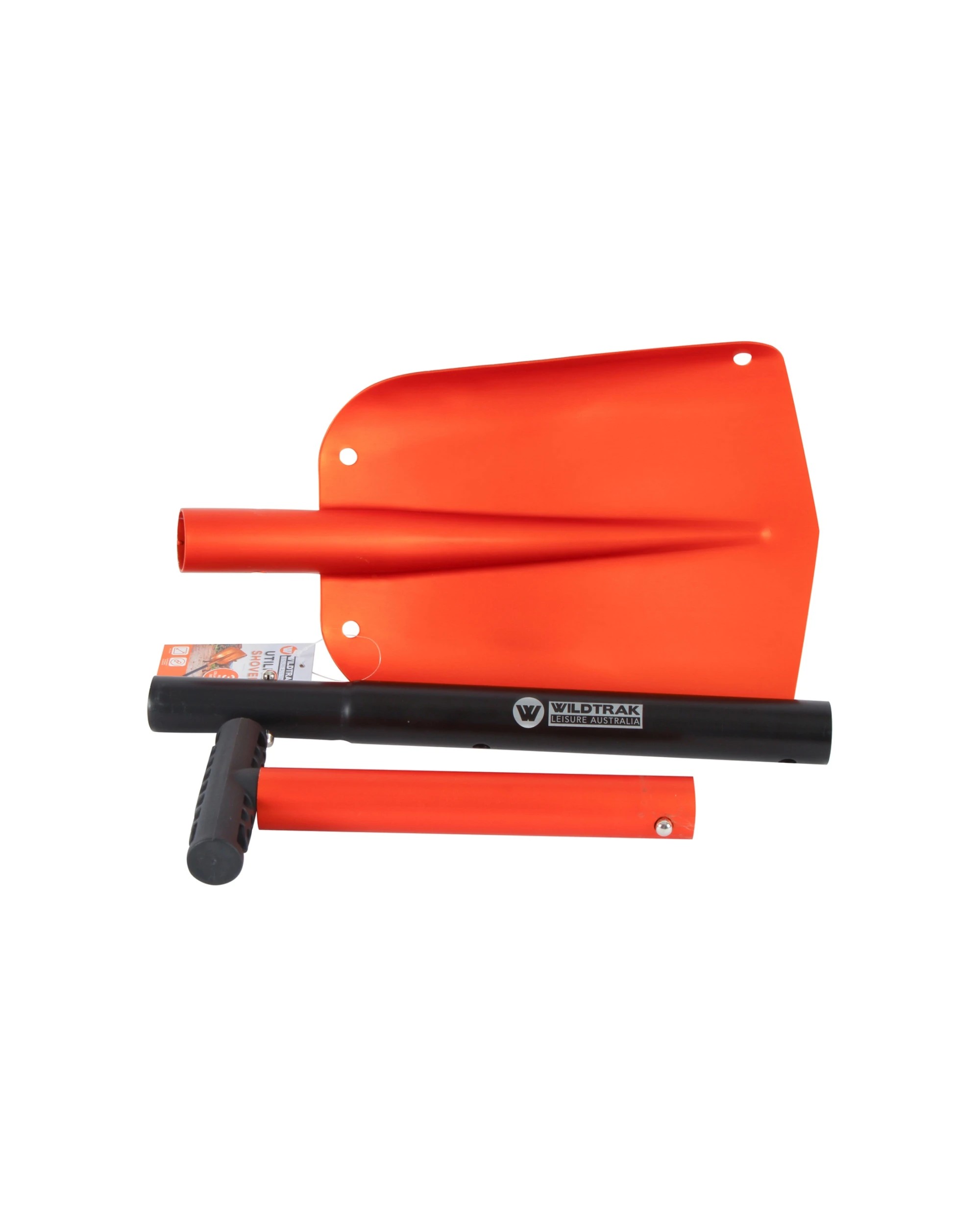 1 Wildtrak Collapsible Utility Aluminium Shovel 3 Piece Lightweight - Orange, 1 of 3