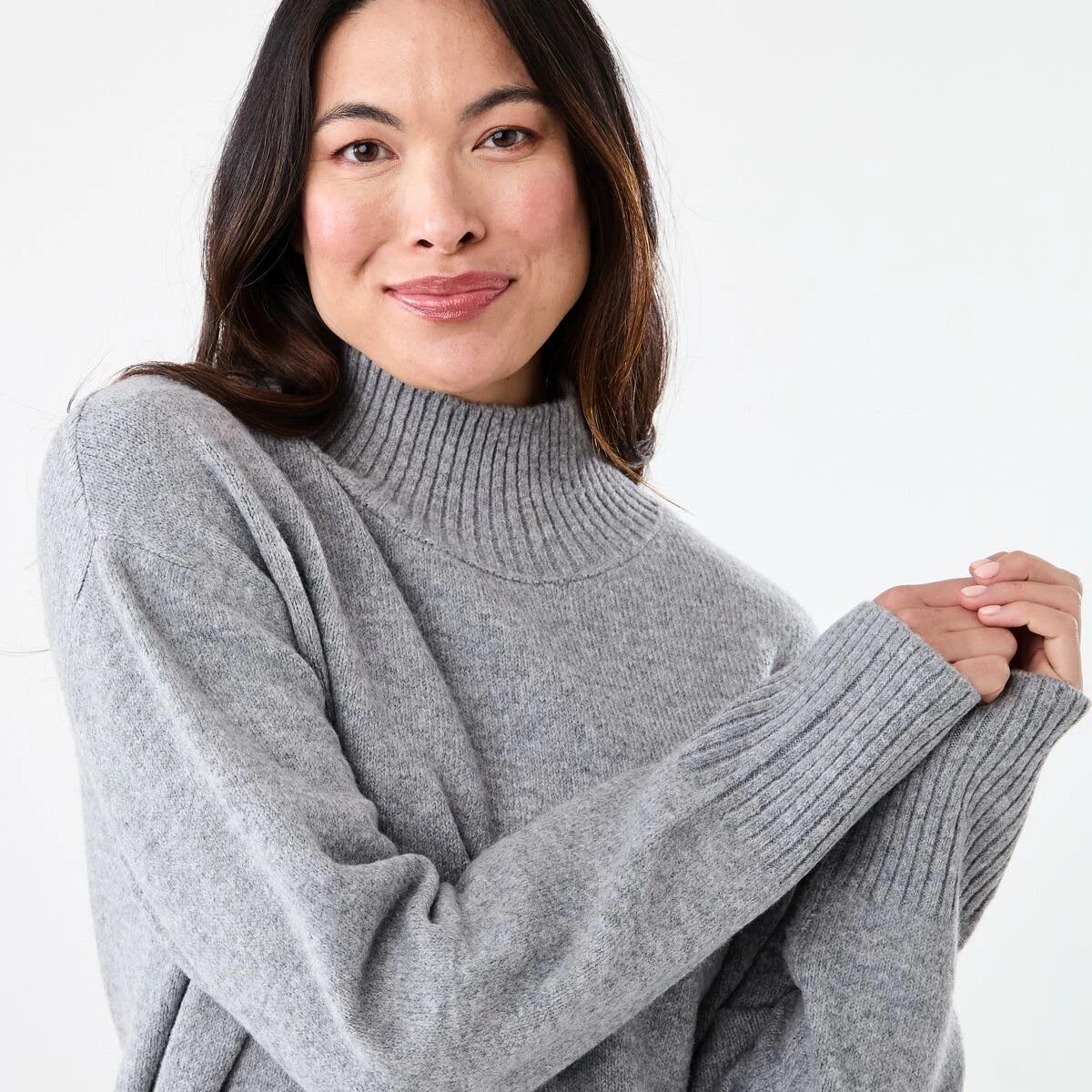 5 Funnel Split Hem Jumper Gry Chmrle, 5 of 7