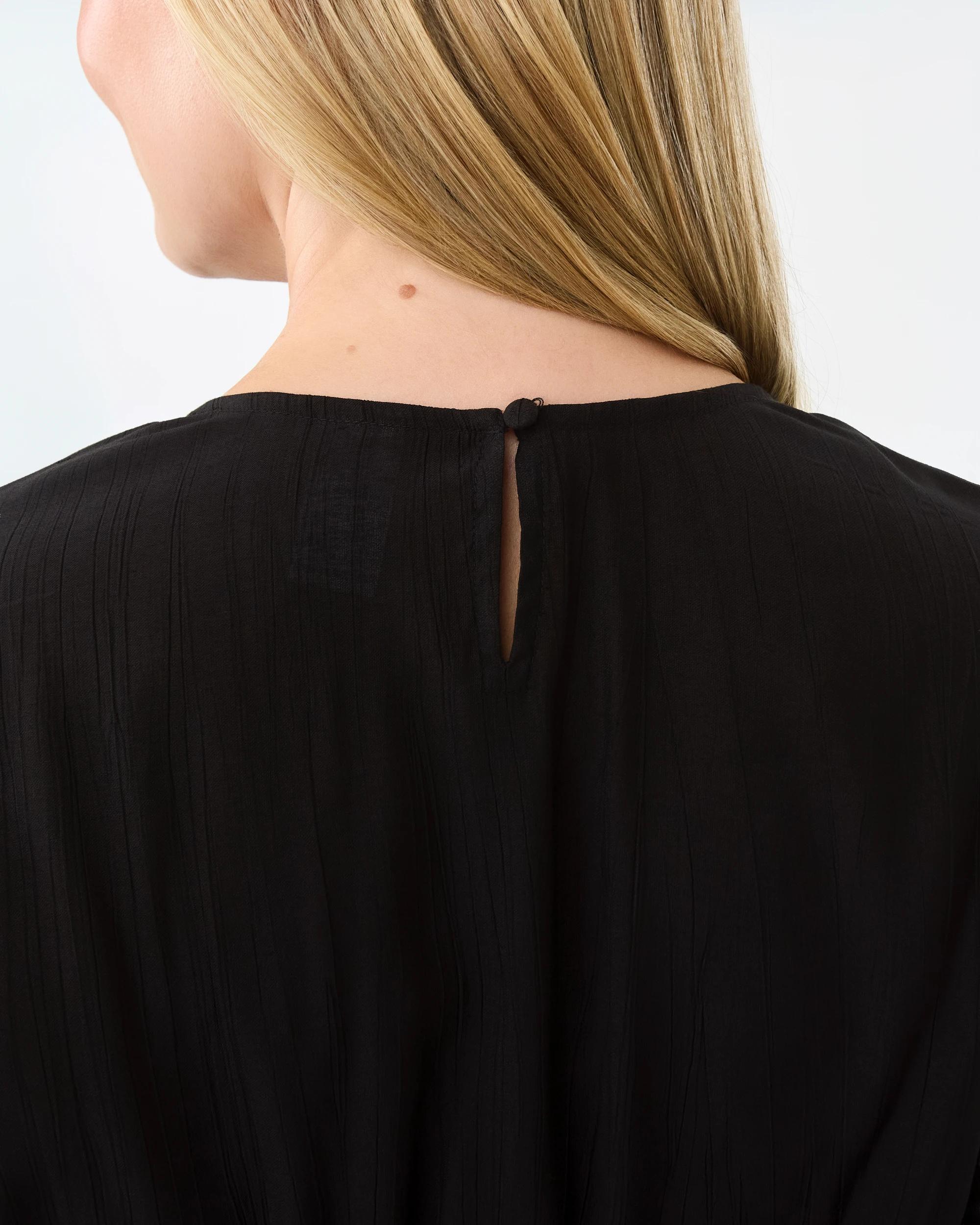 8 Long Sleeve Shirred Detail Top Black, 8 of 8