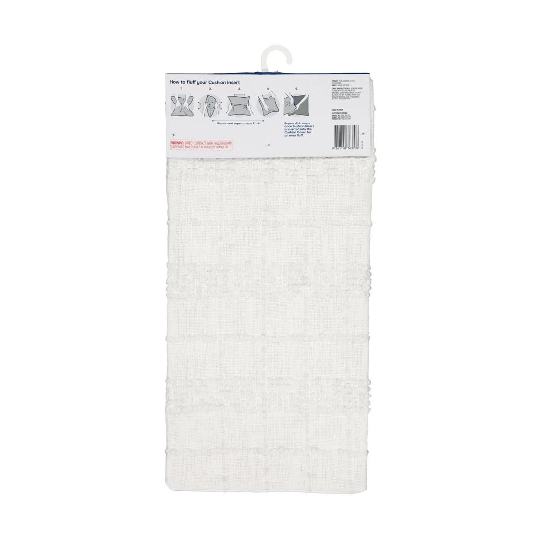 9 50cm Boucle Stripe Cushion Cover - White, 9 of 9