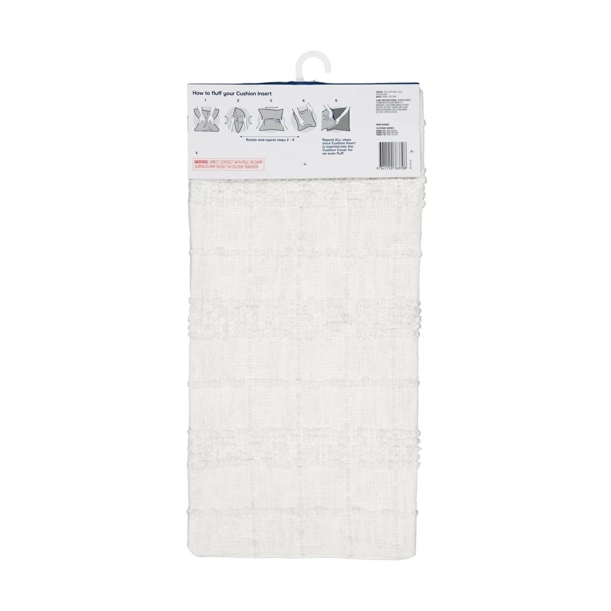 9 50cm Boucle Stripe Cushion Cover - White, 9 of 9