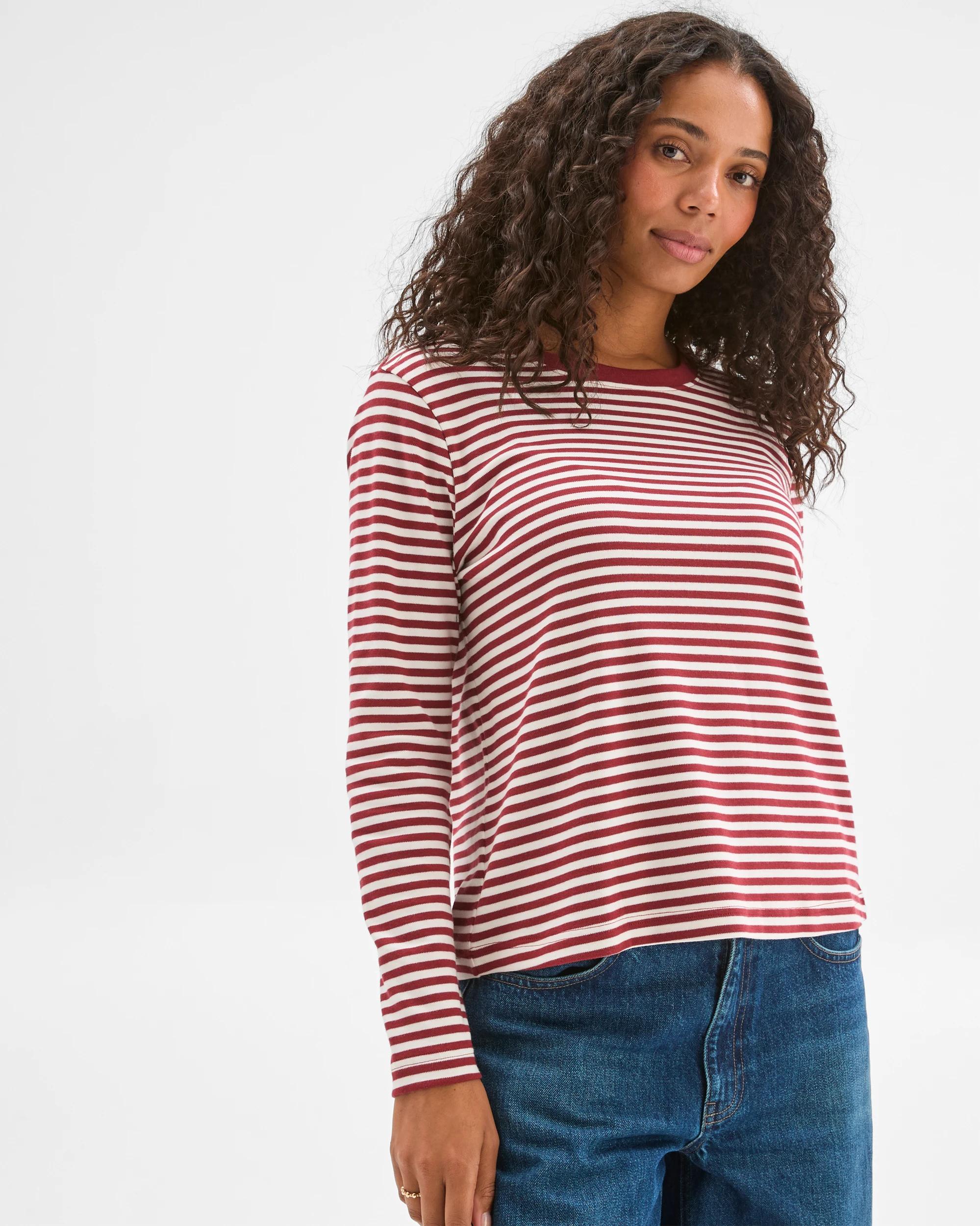 3 Target Woman Australian Cotton Classic Long Sleeve Crew Neck T-Shirt BRICK, 3 of 6