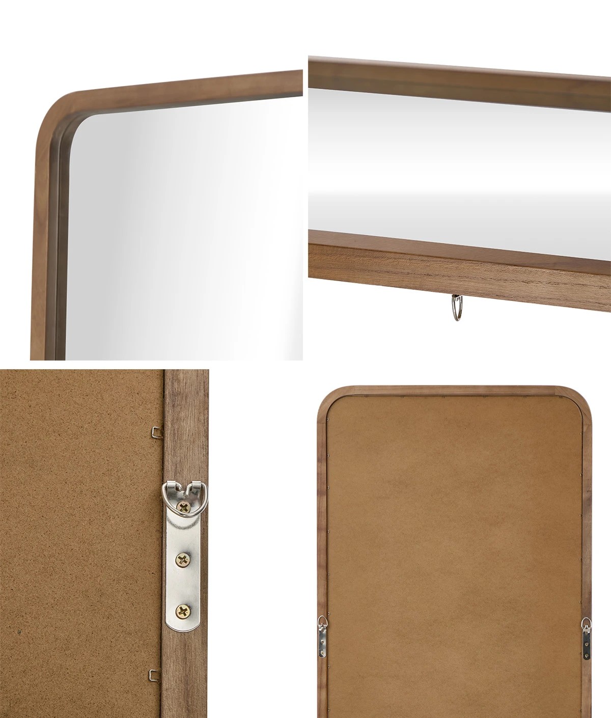 6 Oikiture Full Length Mirror 166x60cm Rectangle Dressing Floor Mirrors - Brown, 6 of 9