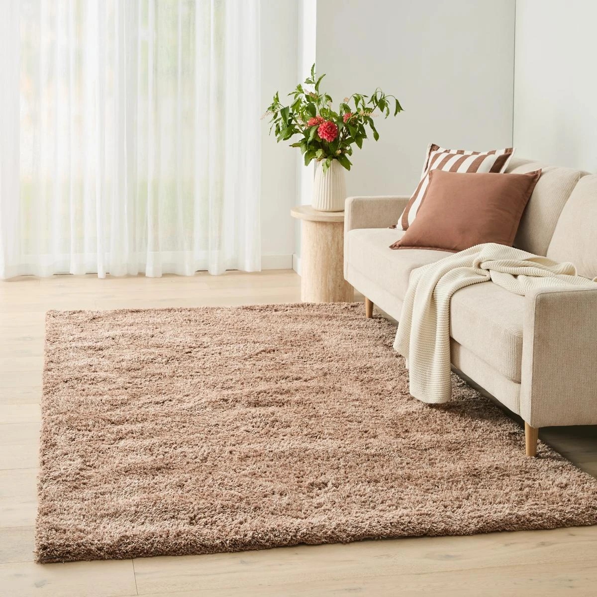 1 Flecked Mocha Rug - Large - 235cm x 160cm, 1 of 6