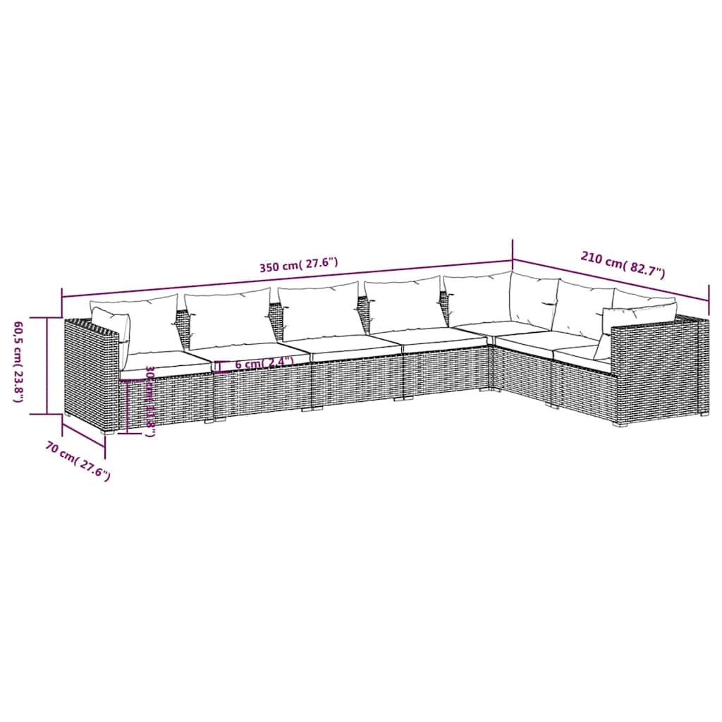 vidaXL Garden lounge set Modular - Black - Kmart