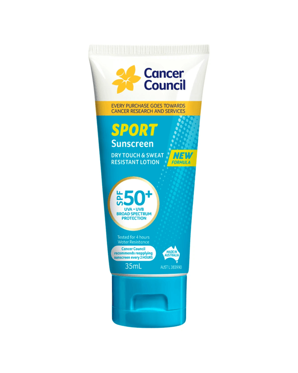 Cancer Council Sport Dry Touch & Sweat Resistant SPF50+ Sunscreen Lotion 35ml - Aloe Vera & Vitamin E
