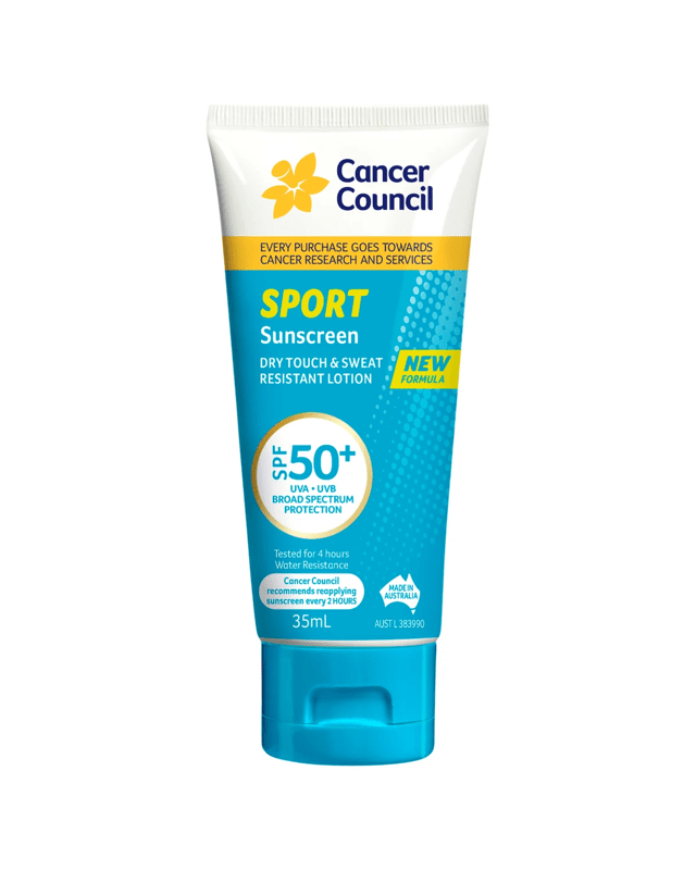 Cancer Council Sport Dry Touch & Sweat Resistant SPF50+ Sunscreen Lotion 35ml - Aloe Vera & Vitam