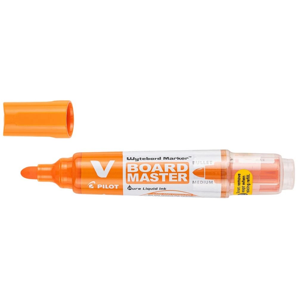 2 PILOT VBoard Master Whiteboard Marker Bullet Orange, 2 of 6