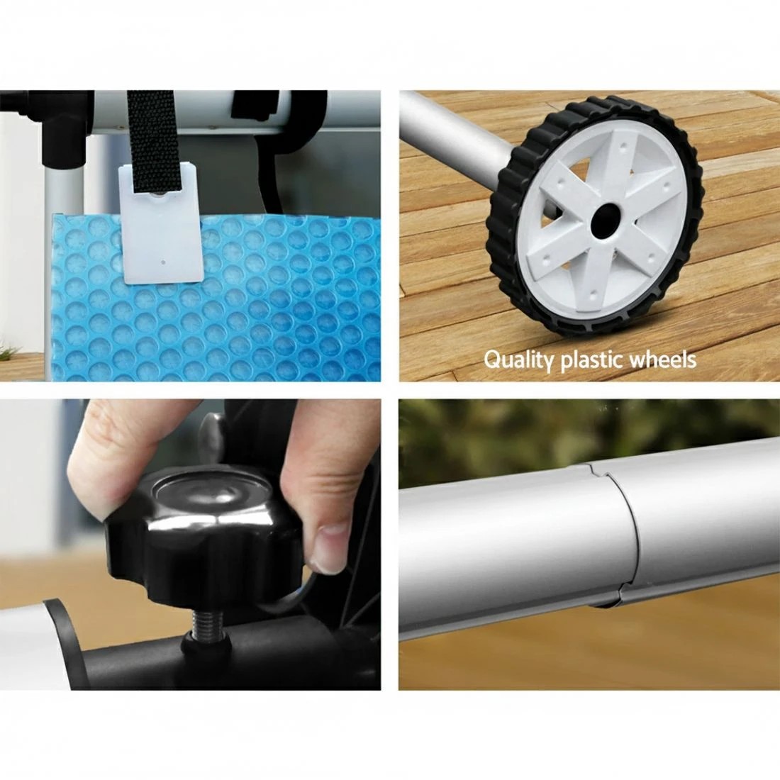 6 Aquabuddy Pool Cover Roller 5.5m Adjustable Swimming Pool Solar Blanket Reel - Multi, 6 of 9