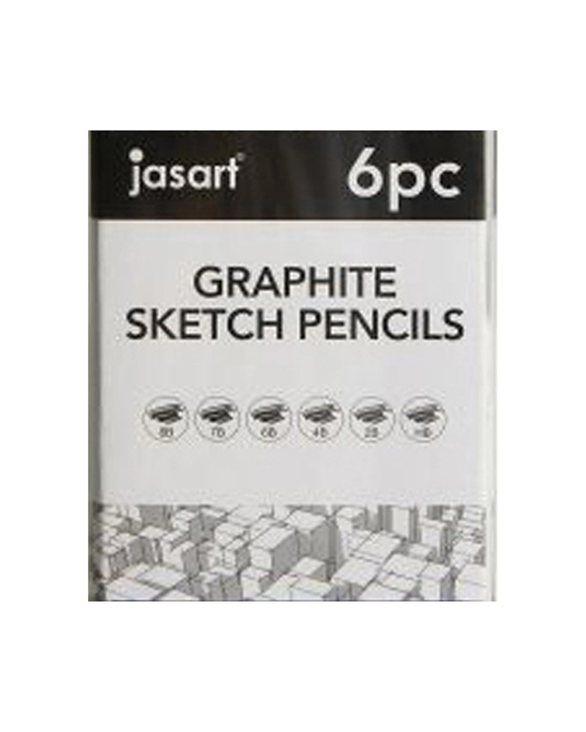 3 Jasart 6pc Studio Graphite Sketch Pencil Tin Set - Grey, 3 of 3