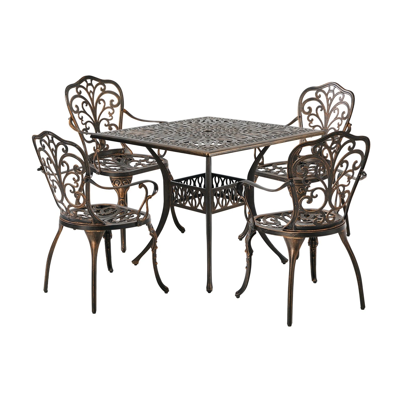 1 Livsip 3 Piece Outdoor Patio Set Bistro Patio Setting Cast Aluminium Butterfly - Bronze, 1 of 7