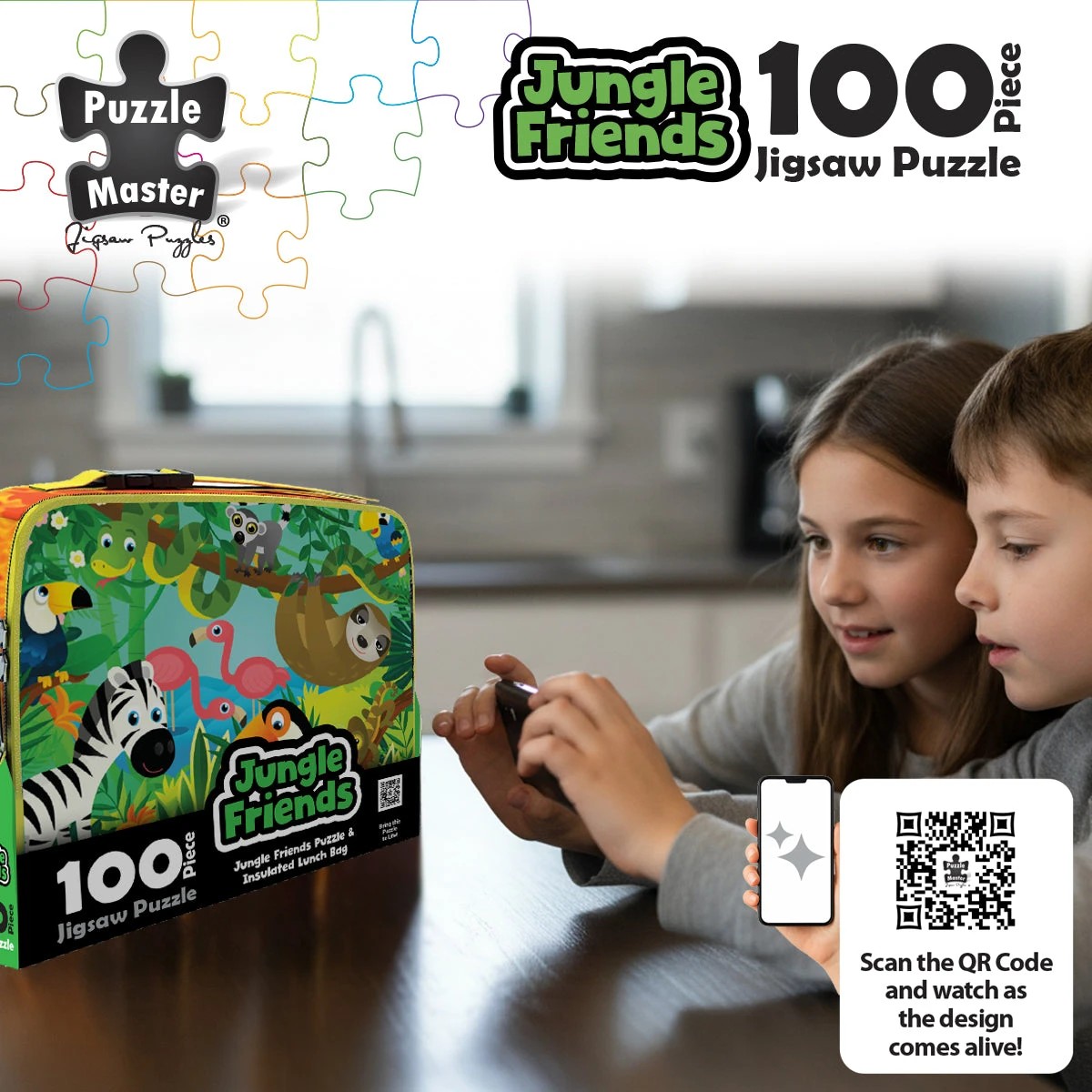 4 Puzzle Master Jungle Friends Jigsaw & Lunch Box Cooler, 4 of 5