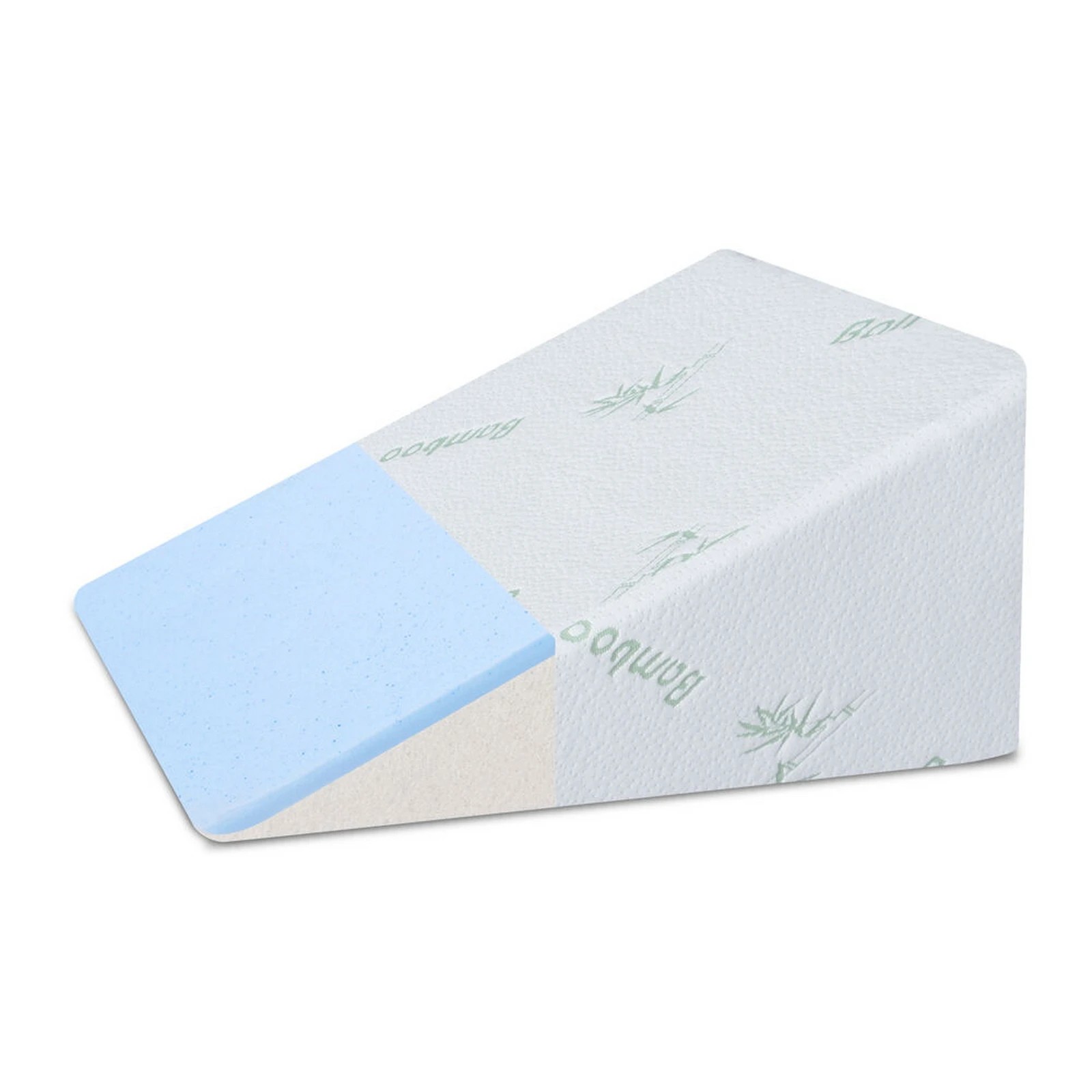 1 Starry Eucalypt Wedge Pillow Memory Foam Cushion Back Support Bamboo - White, 1 of 4