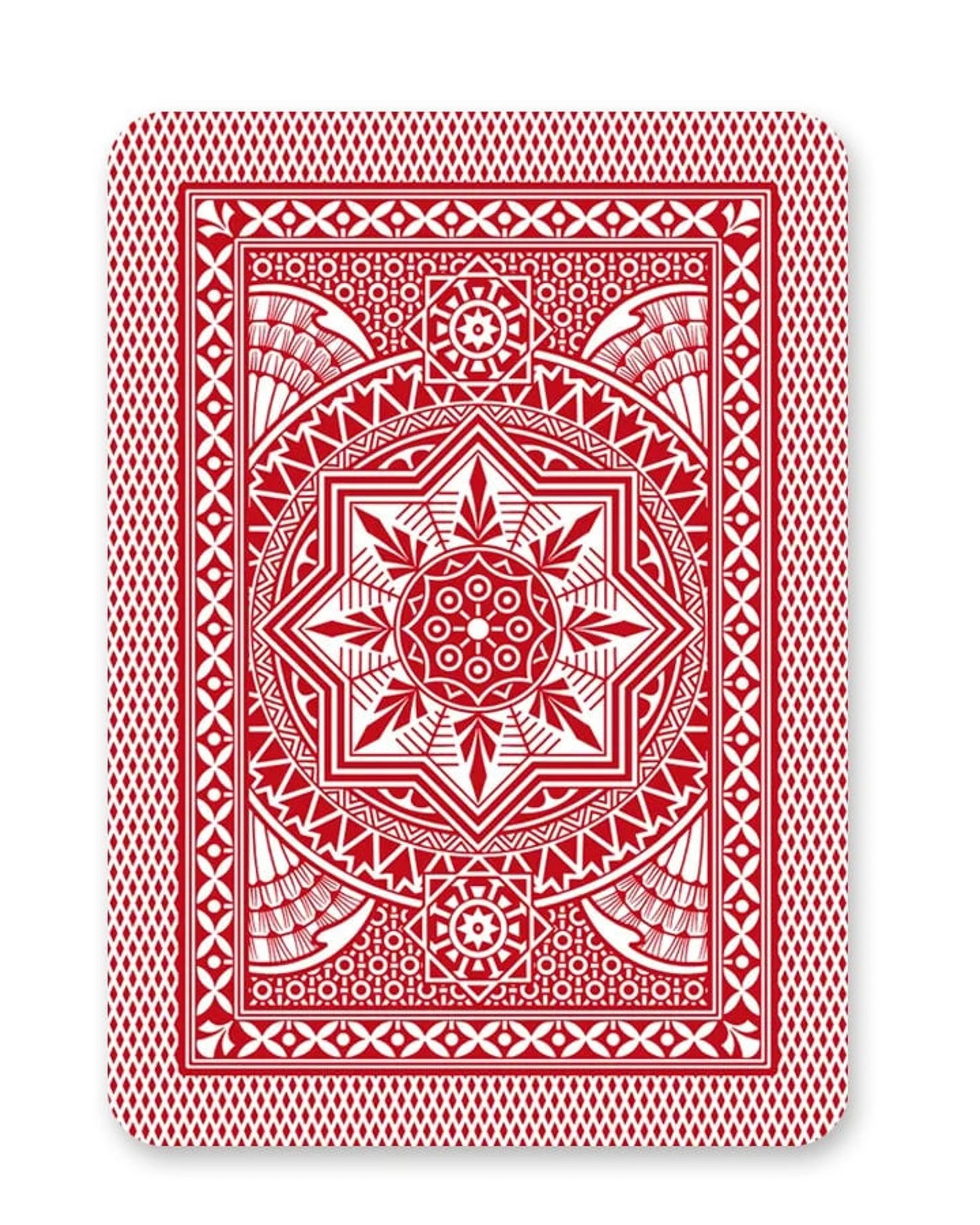 3 Modiano Poker 100% Plastic 4 Index Jumbo Red Cards - Red, 3 of 3