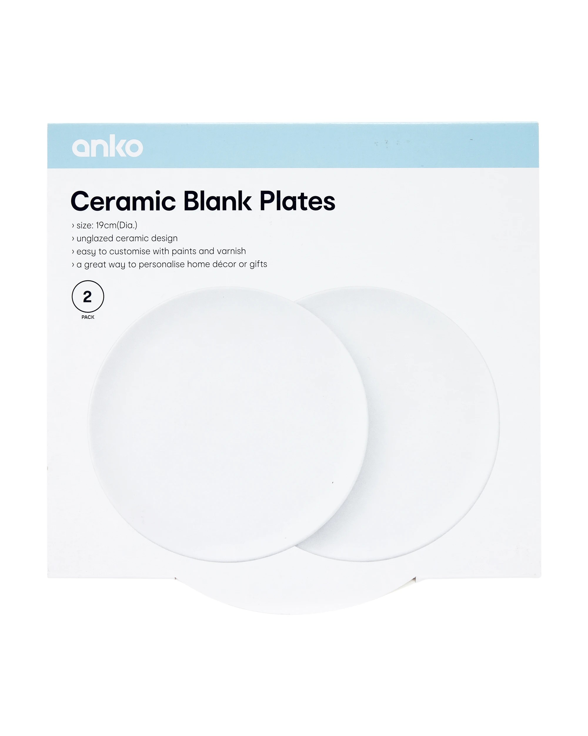 4 2 Pack Ceramic Blank Plates, 4 of 4