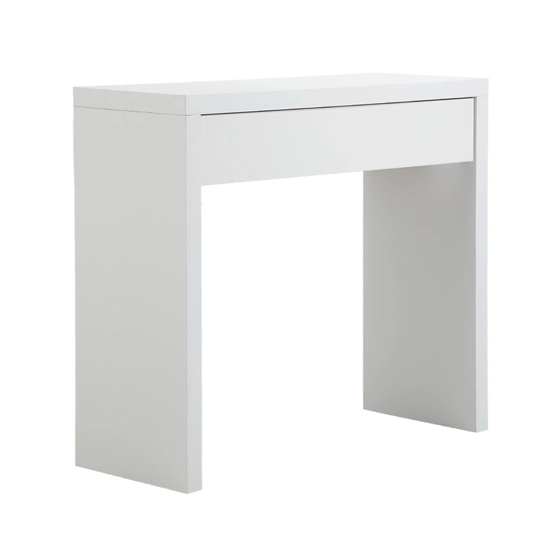 1 Oikiture Console Table Wood Sofa Table Hall Side Entry With Drawer
 - White, 1 of 10