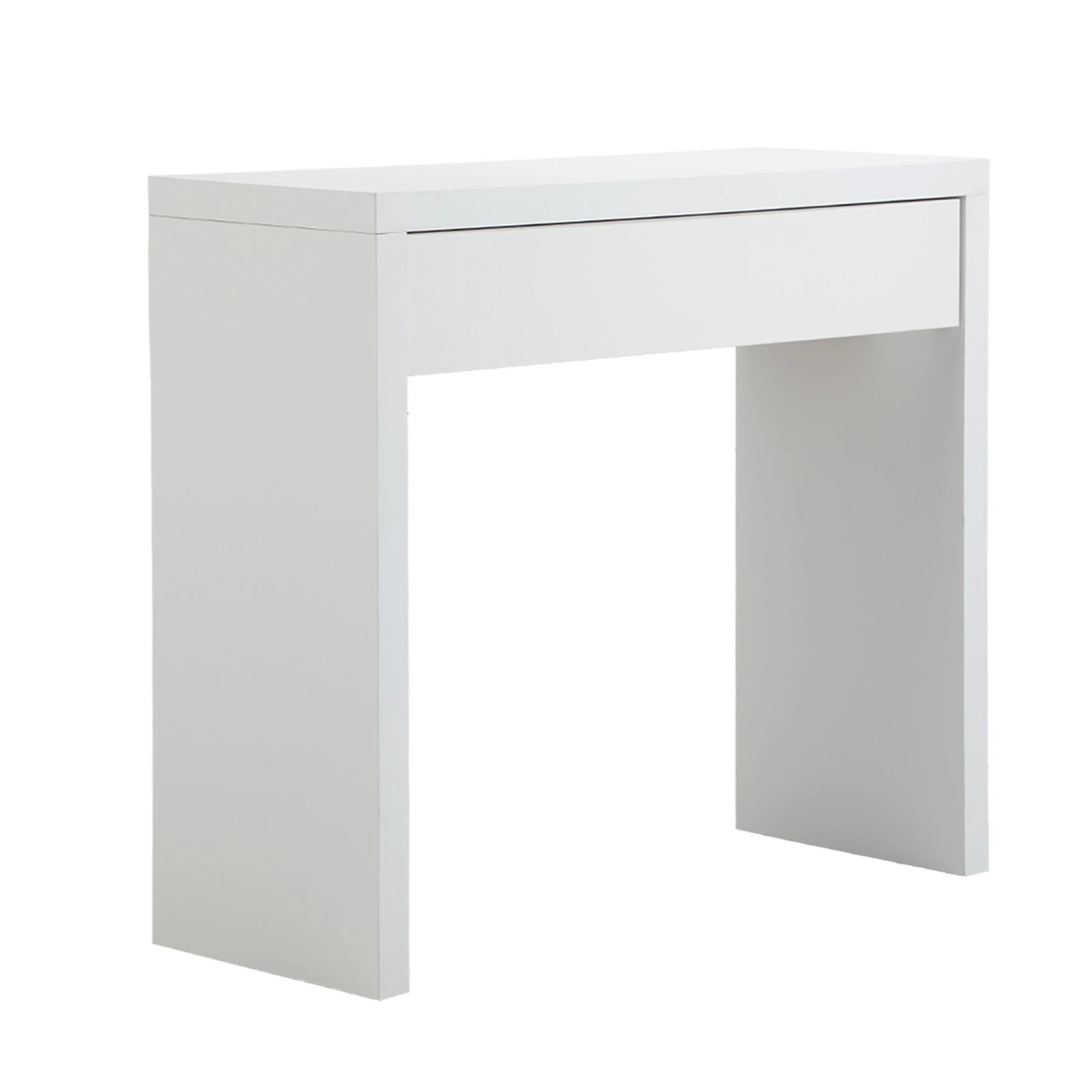 1 Oikiture Console Table Wood Sofa Table Hall Side Entry With Drawer
 - White, 1 of 10
