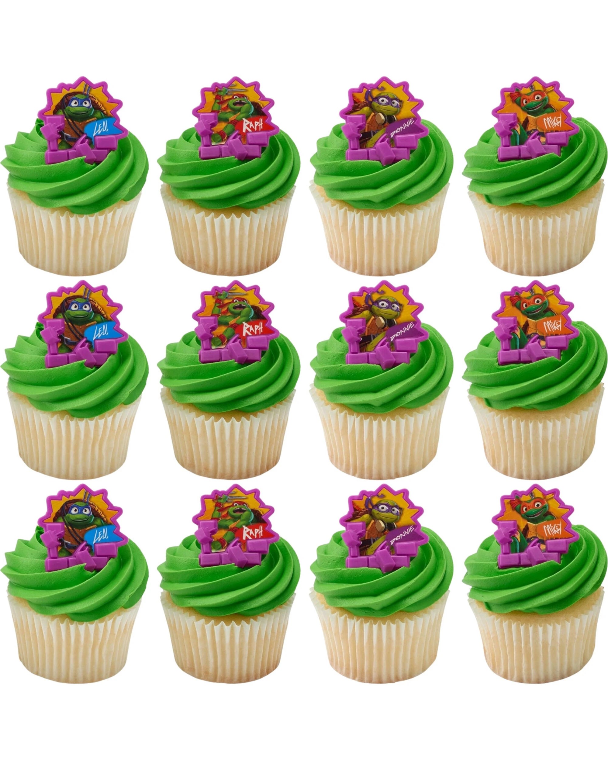 1 DecoPac Teenage Mutant Ninja Turtles Turtle Power Cupcake Rings Pack of 12, 1 of 3
