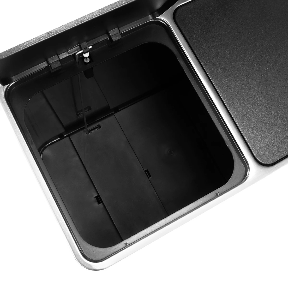 8 Maxkon 60L Rubbish Bin Dual Compartment Dustbin Pedal Recycling Trashcan Kitchen Waste Garbage Stainless Steel, 8 of 8