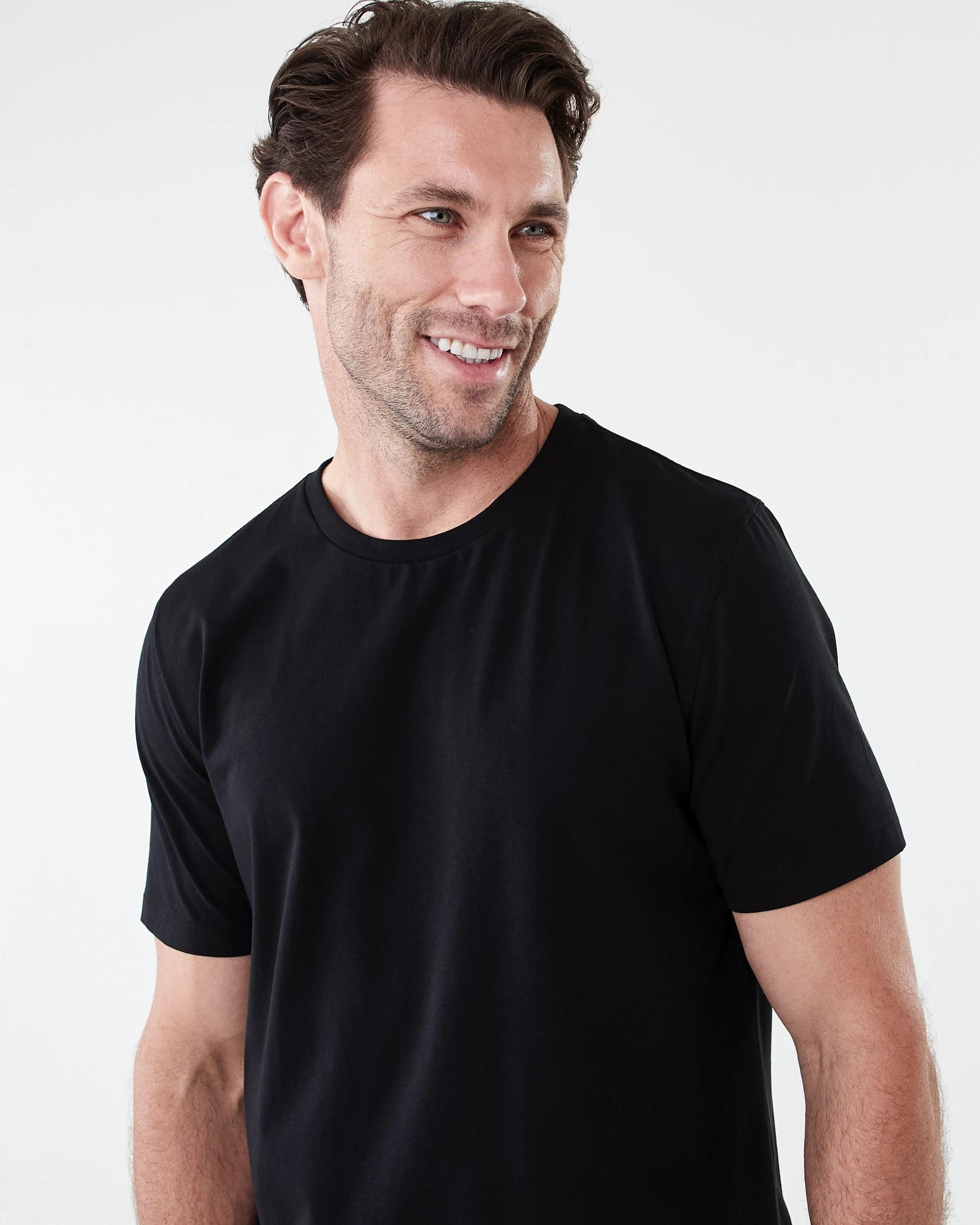 4 Cotton Elastane Sleep Top BLACK, 4 of 6