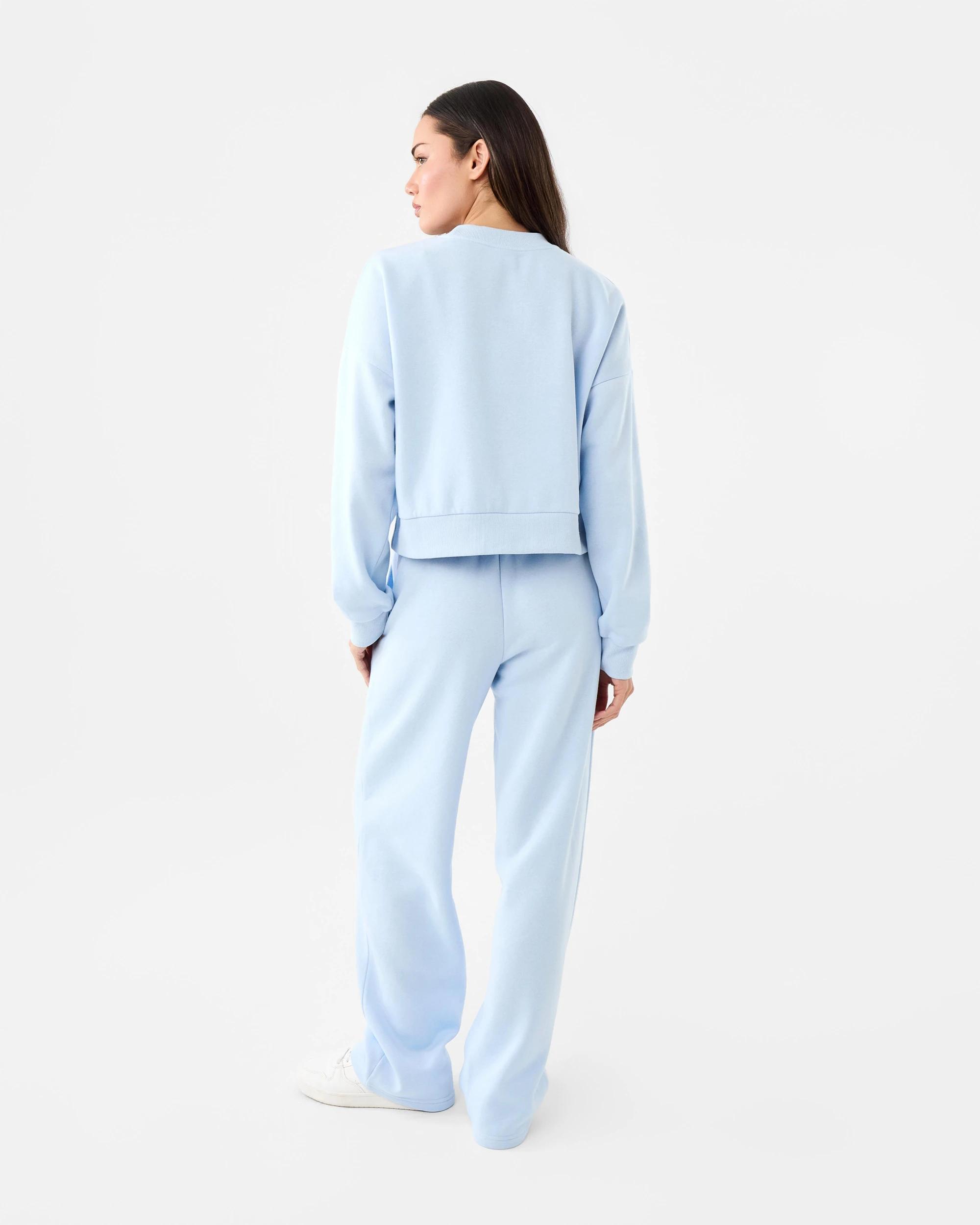 4 Everlast Womens Heritage Oversize Crew Neck Sweatshirt Powder Blu, 4 of 9