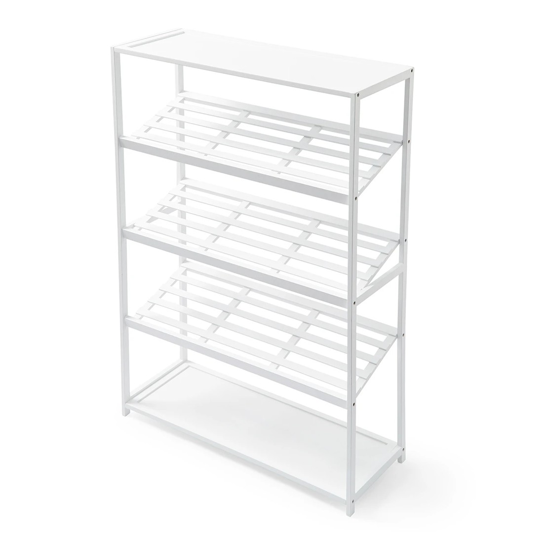 3 5 Tier White Bamboo Shoe Rack, 3 of 8