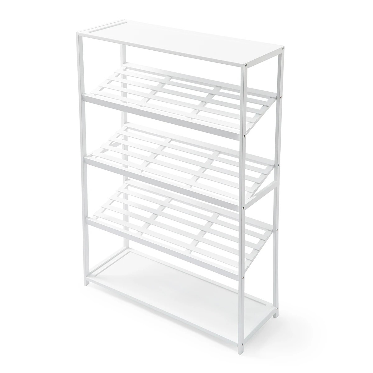 4 5 Tier White Bamboo Shoe Rack, 4 of 9