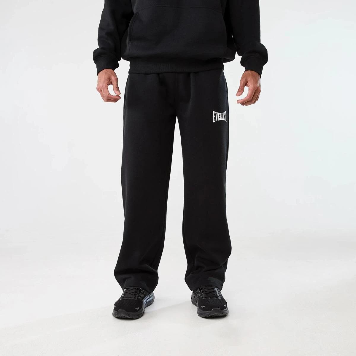 2 Everlast Mens Open Cuff Trackpants EVERLAST BLACK, 2 of 7