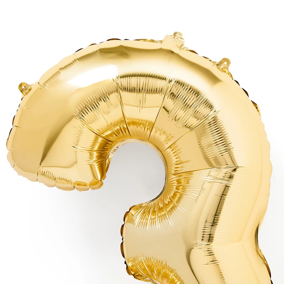 2 Gold Look Giant Number 3 Foil Balloon, 2 of 5