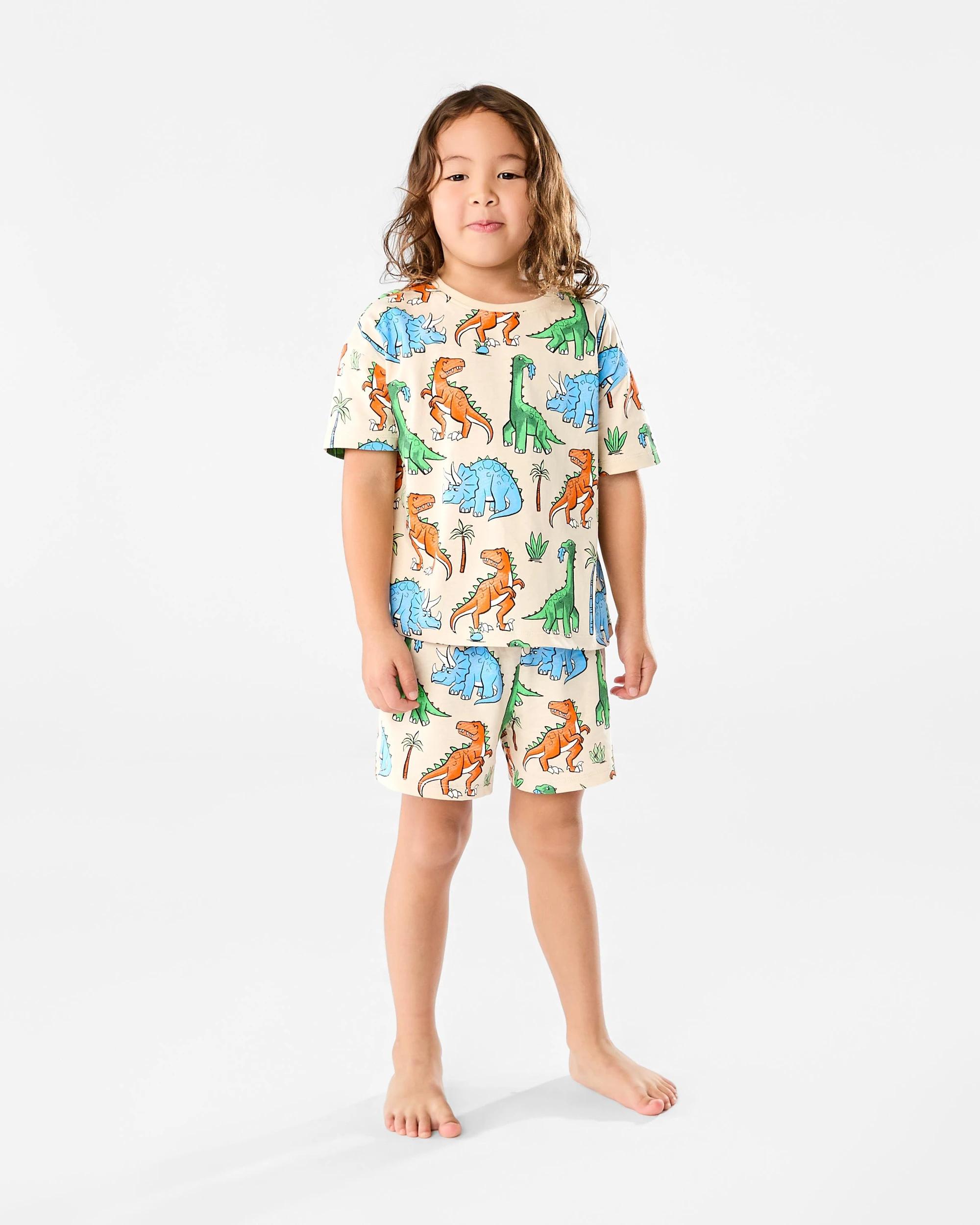 1 Short Sleeve Jersey Pyjama Set Bge Dino, 1 of 8