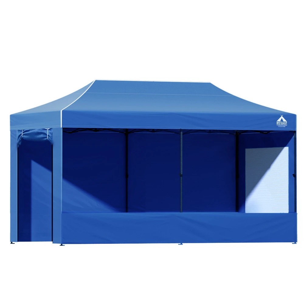 1 Instahut Gazebo 3x6 Pop Up Marquee Folding Tent Wedding Gazebos Camping Outdoor Shade - Blue, 1 of 8