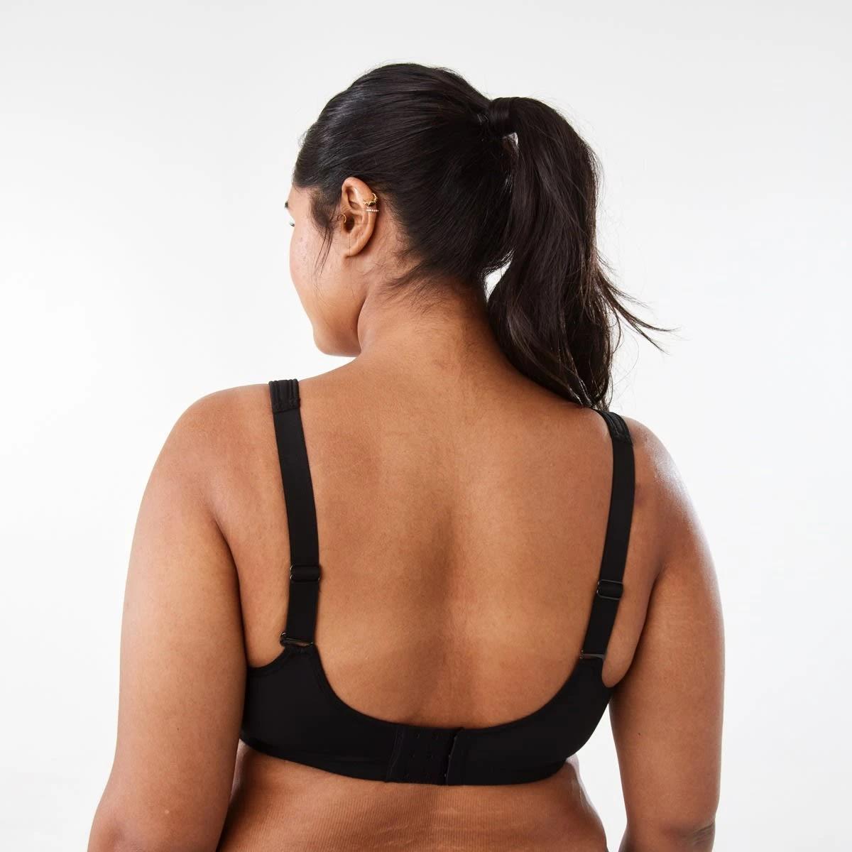 3 Full Figure Sports Underwire Soft Cup Bra BLACK, 3 of 6