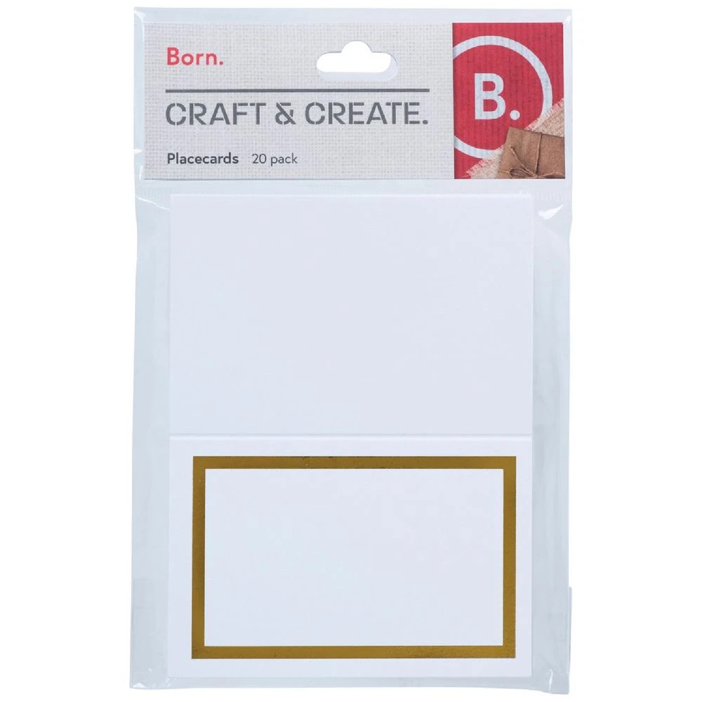 1 Born Place Card White with Gold Foil 20 Pack, 1 of 2