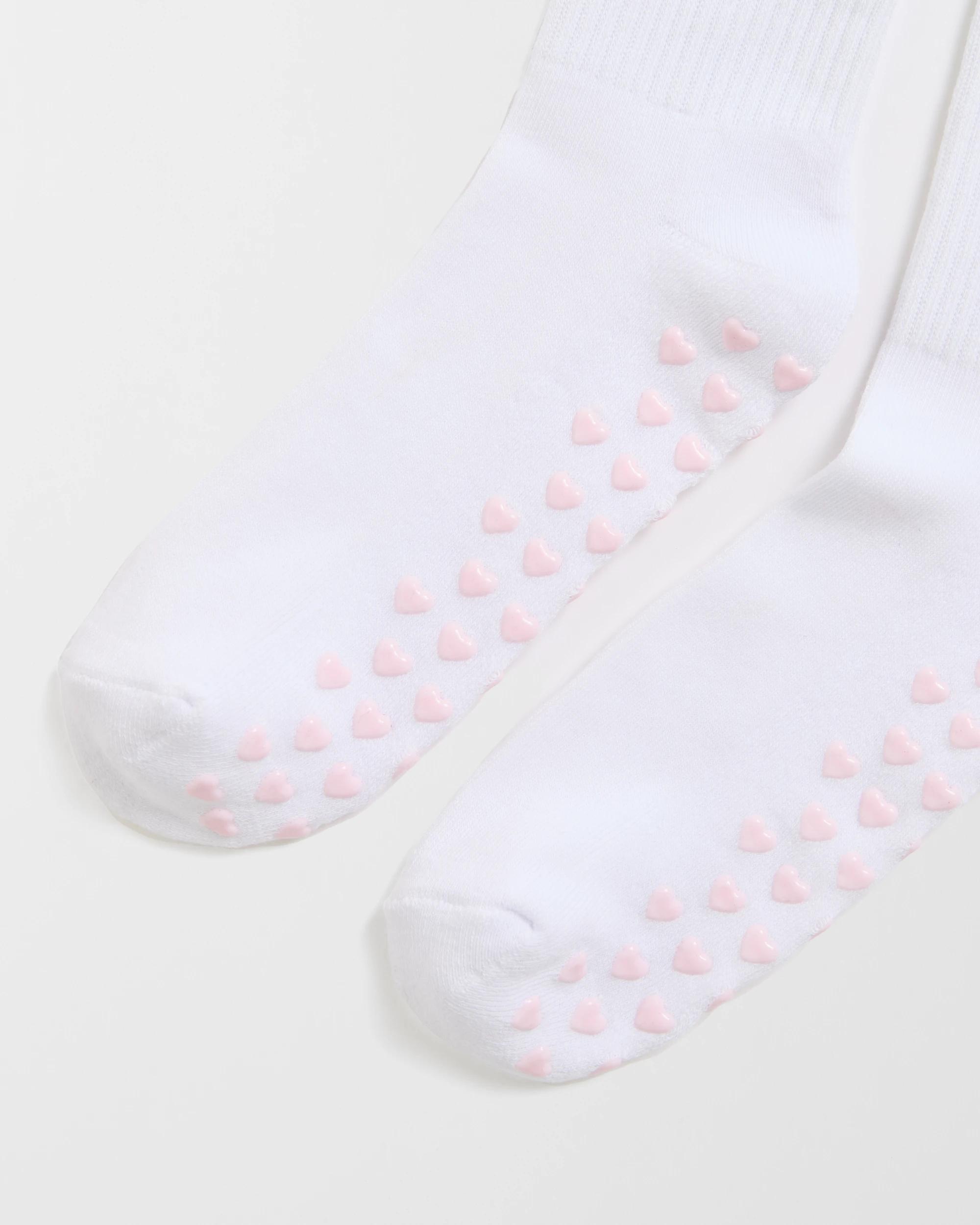 2 Target Active Australian Cotton Blend Crew Pilates Socks WHITE, 2 of 3