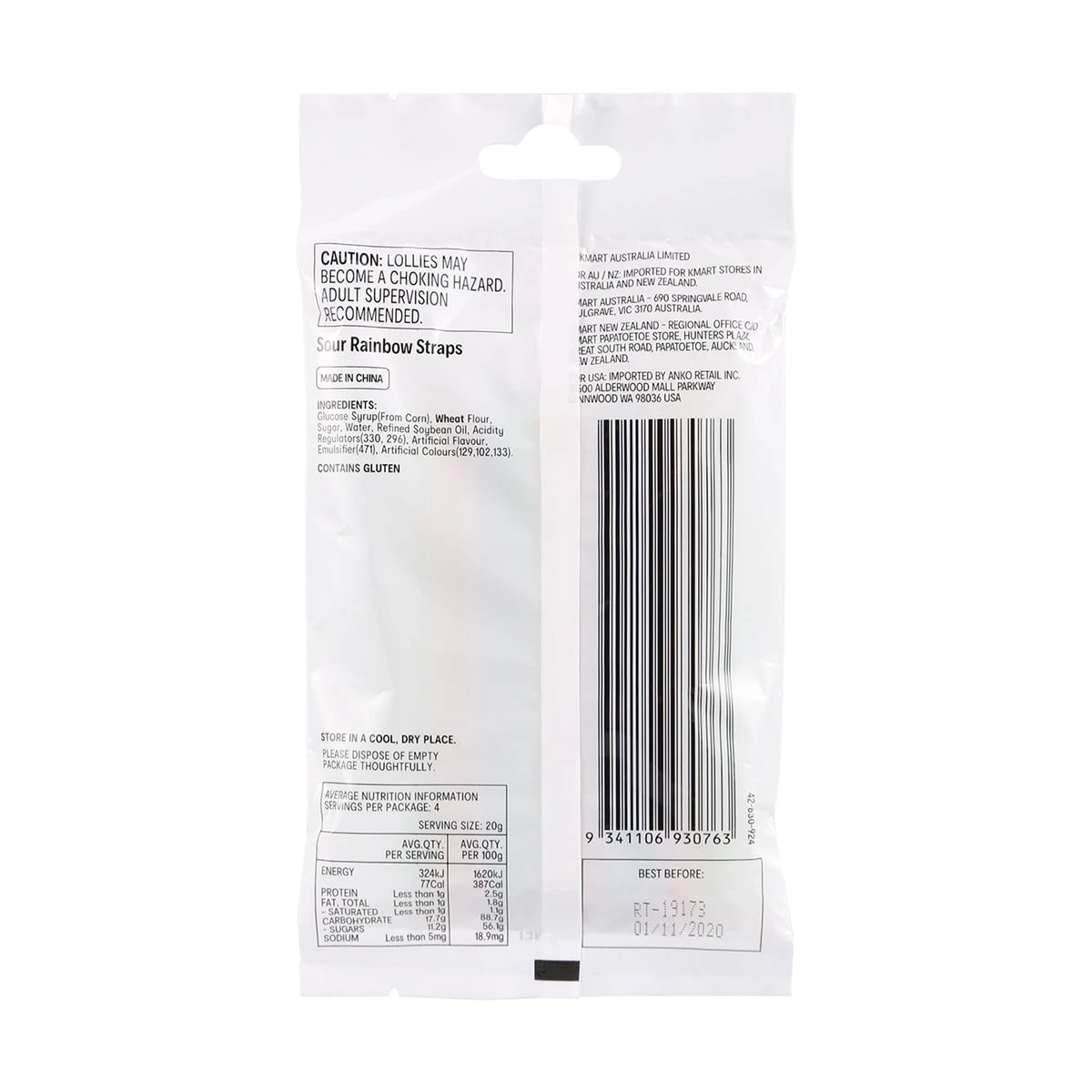 2 Sour Rainbow Straps Candy 80g, 2 of 3