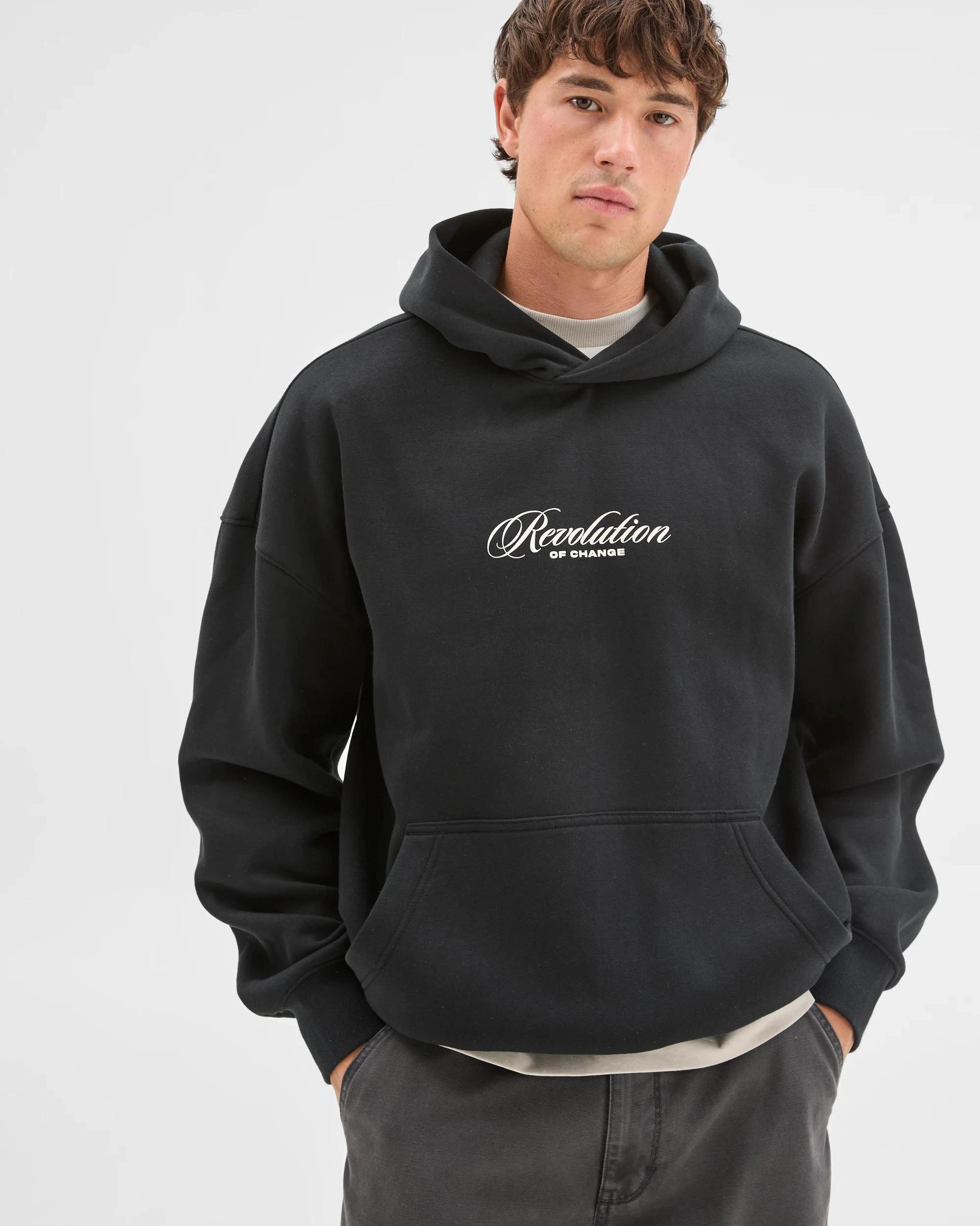 5 Commons Australian Cotton Blend Heavyweight Graphic Hoodie BLACK REVOLUTION, 5 of 6