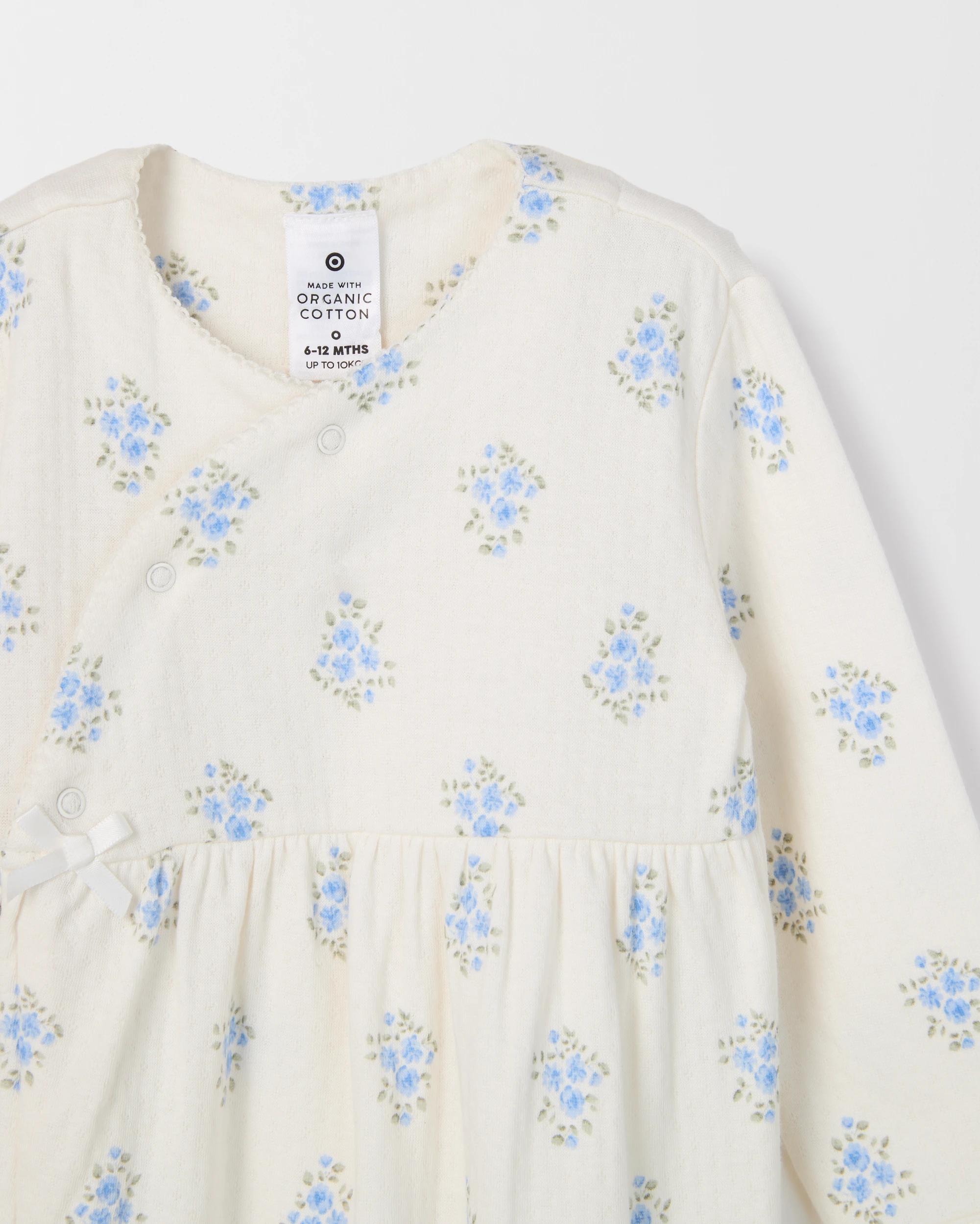4 Target Baby Baby Organic Cotton 2 Pack Pointelle Wrap Elevated Coverall FLORAL GARDENIA, 4 of 4
