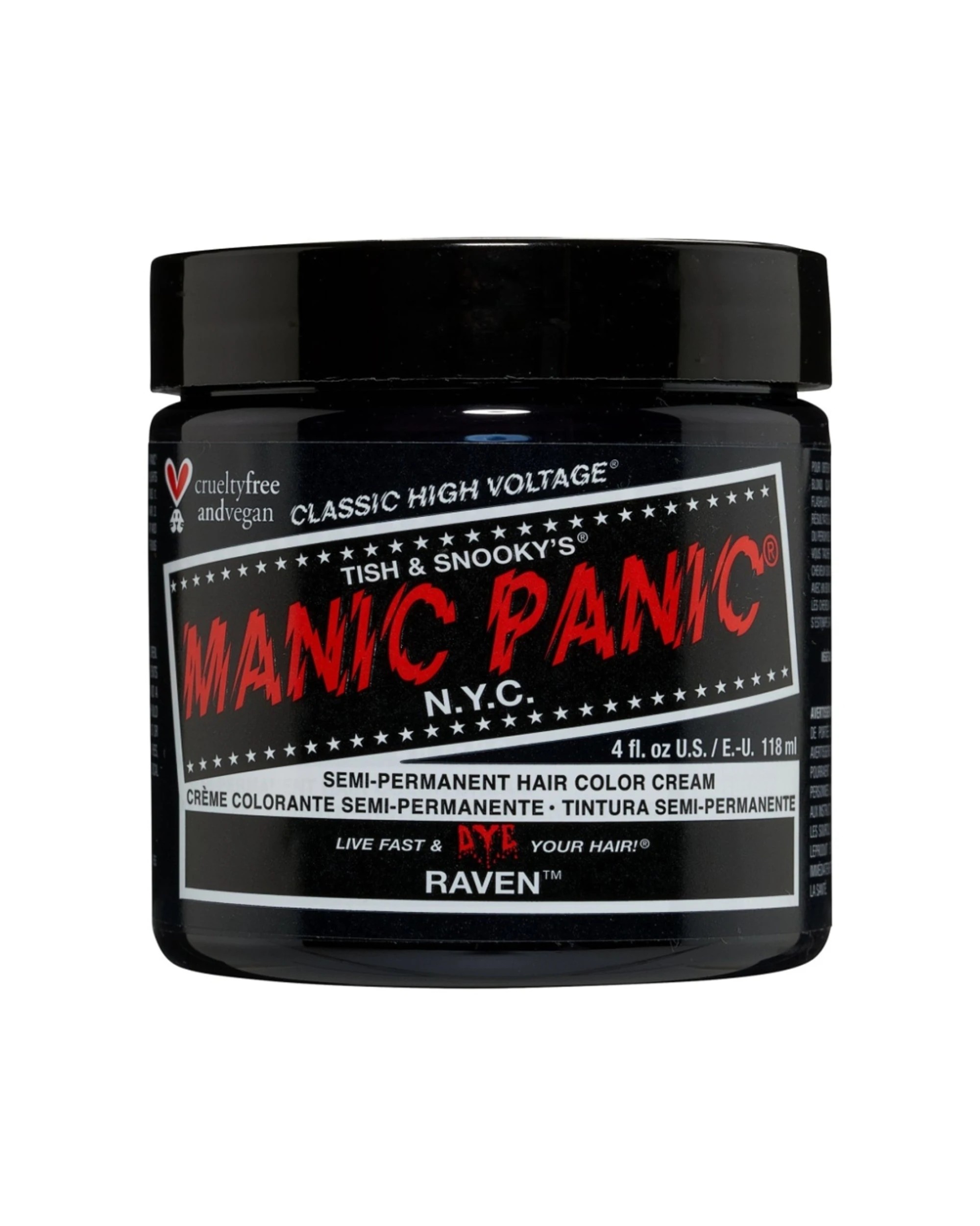 1 Manic Panic High Voltage Classic Hair Colour 118ml Raven - Black, 1 of 1