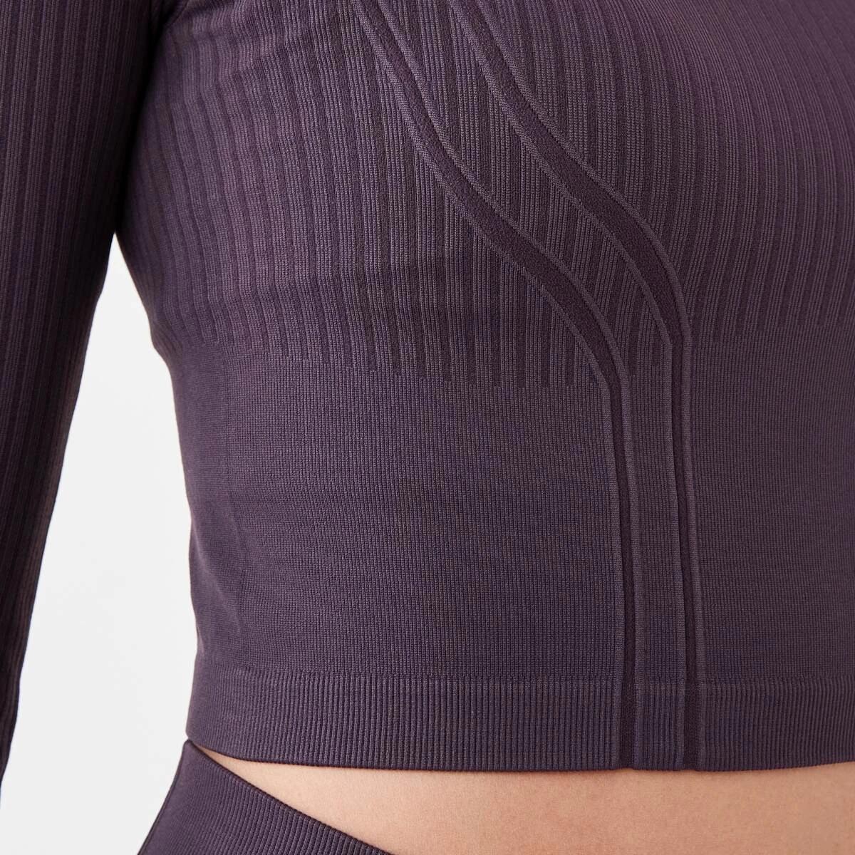 6 Active Womens Long Sleeve Seamfree Top Pur Raisin, 6 of 7
