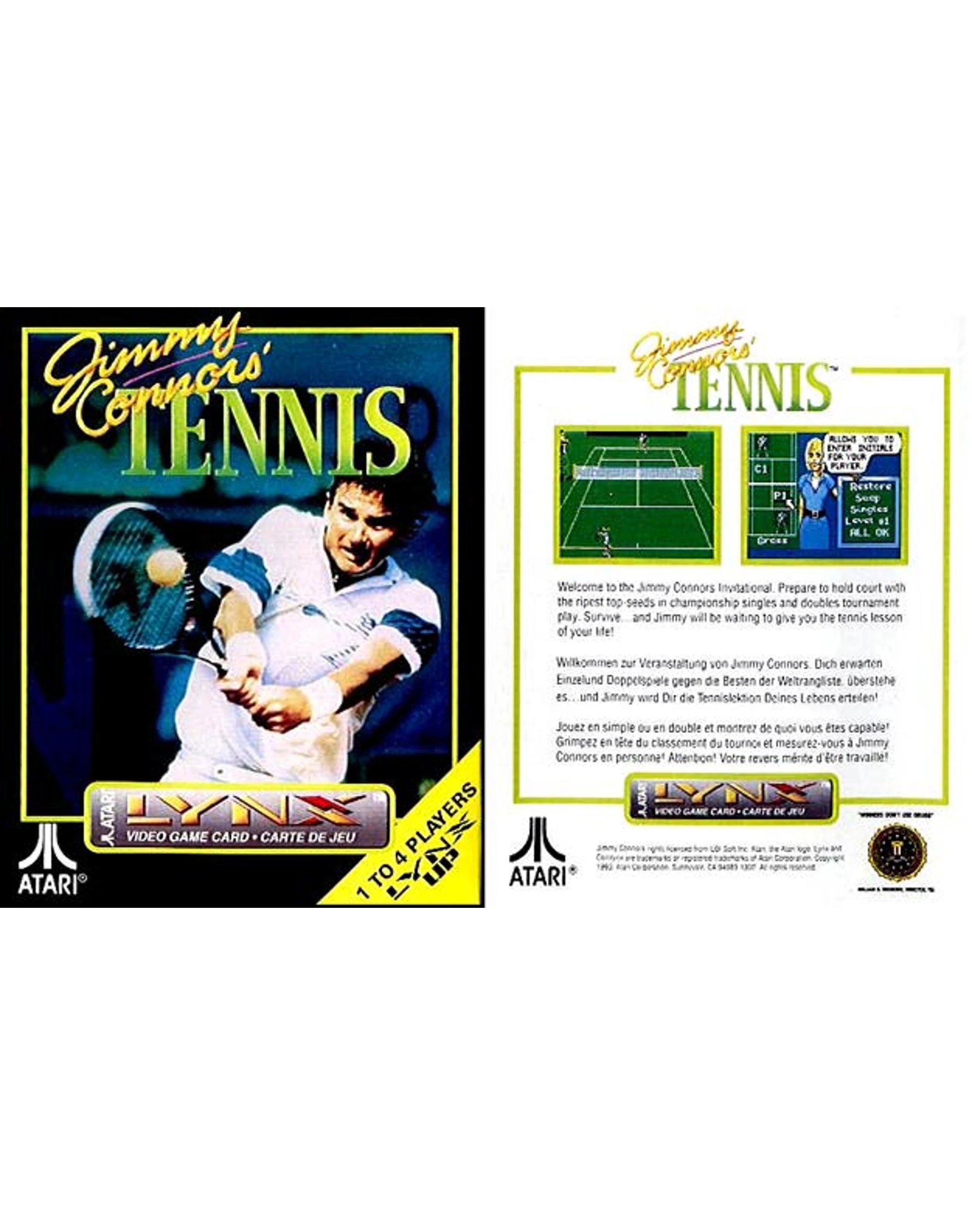 2 Jimmy Connor's Tennis - Atari Lynx, 2 of 2