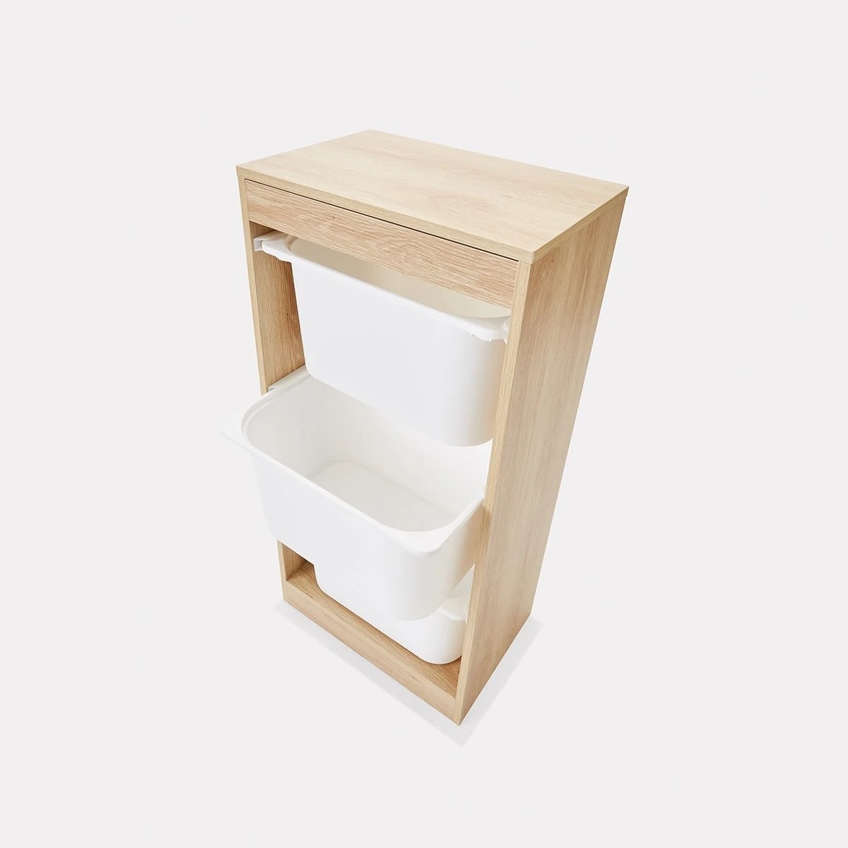 4 Kids 3-Tub Storage Organiser - Oak Look, 4 of 6